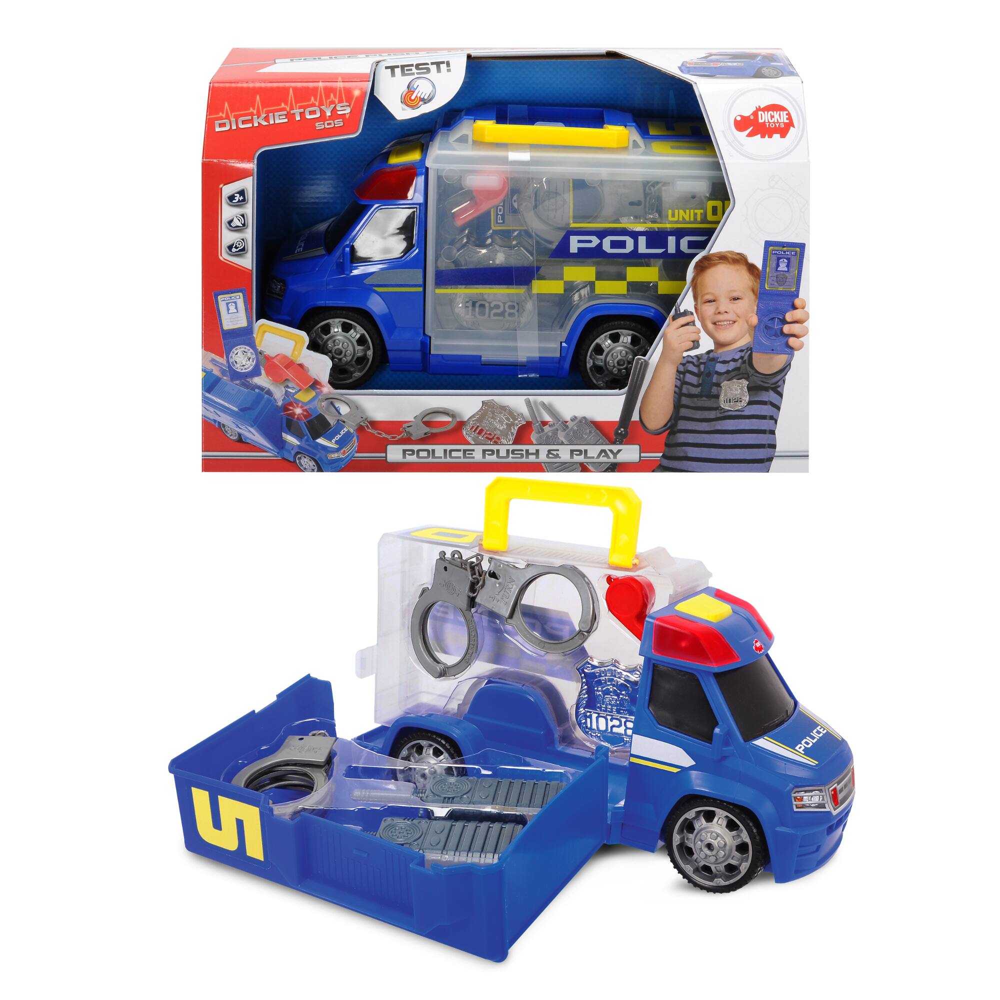 Dickie Toys Push &#x26; Play SOS Police Patrol Car