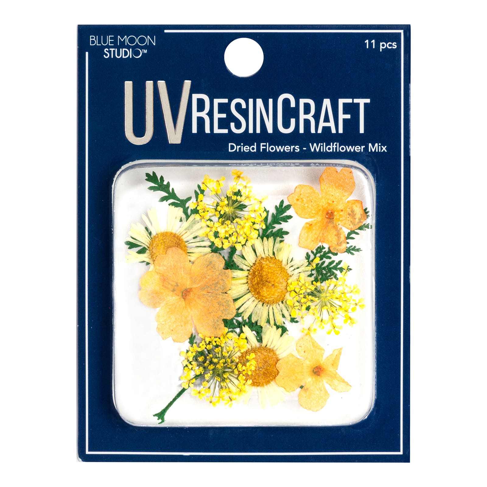 12 Packs: 11 ct. (132 total) Blue Moon Studio&#x2122; UV Resin Craft Yellow Dried Wildflower Mix