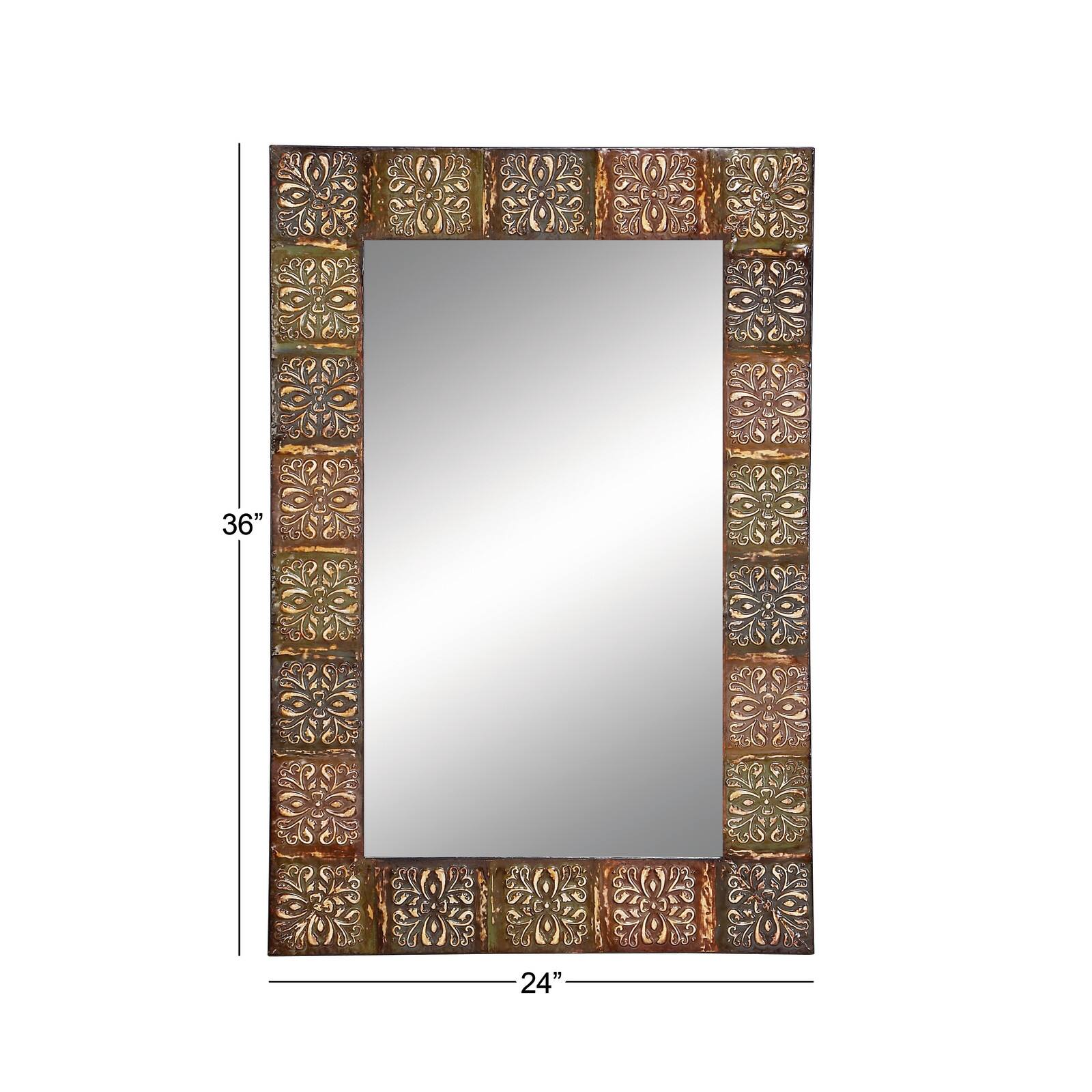 36&#x22; Multi Colored Metal Traditional Console Mirror