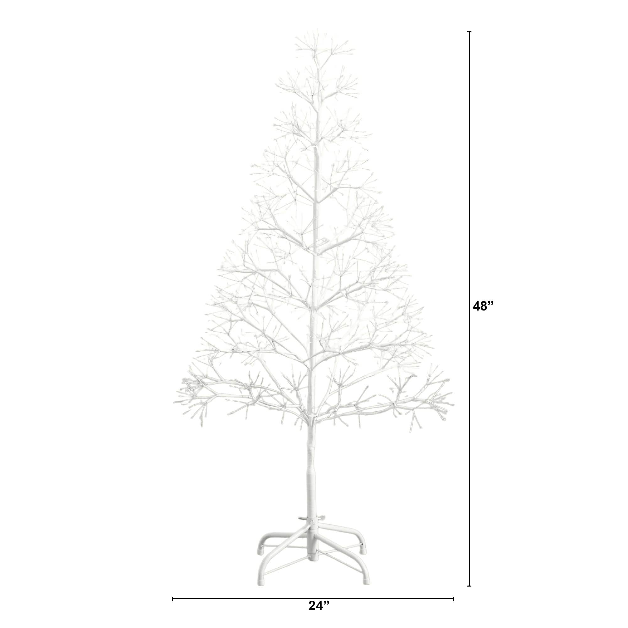 4ft. Pre-Lit Artificial White Starburst Tree, Fairy Warm White LED Lights