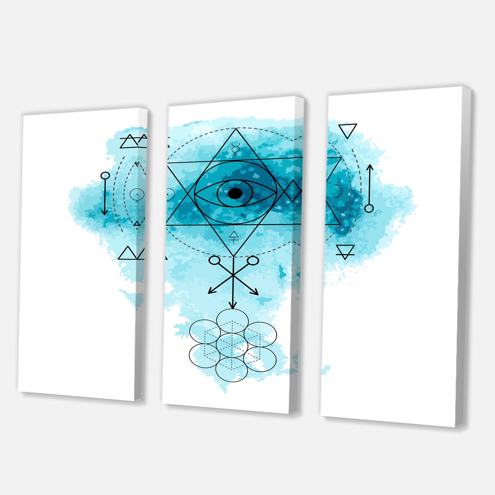 Designart - Symbol of Alchemy and Sacred Geometry II - Bohemian &#x26; Eclectic Canvas Wall Art Print
