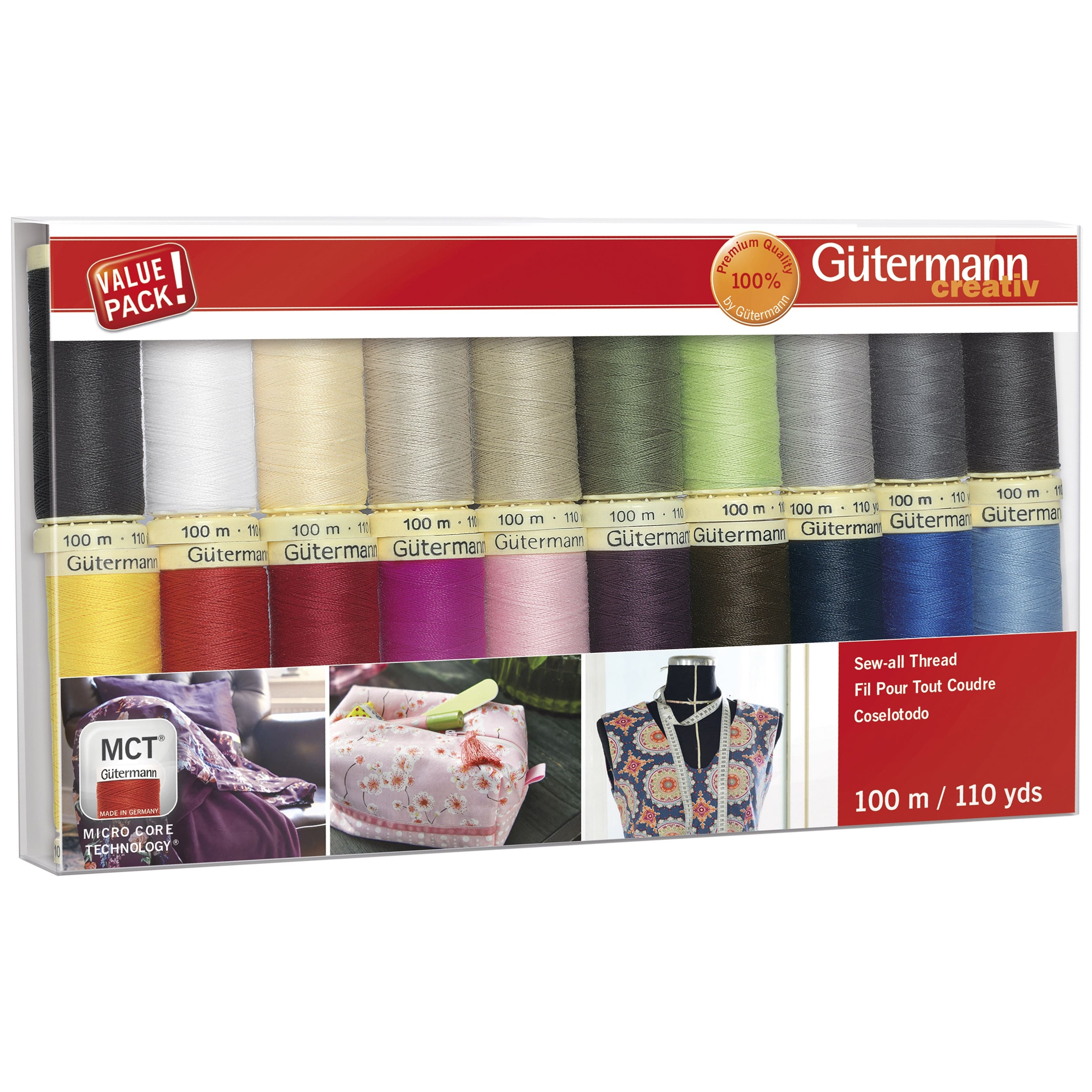 Gutermann Thread Set: Sew-All: 10 x 100m: Assorted