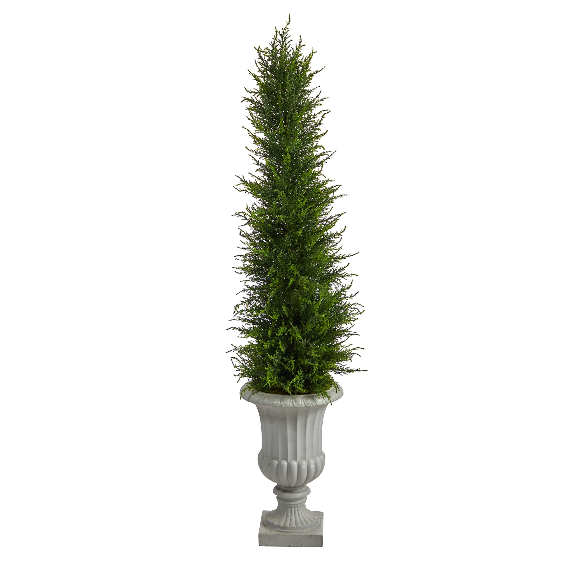 4.5ft. Cypress UV Resistant Artificial Tree in Decorative Urn