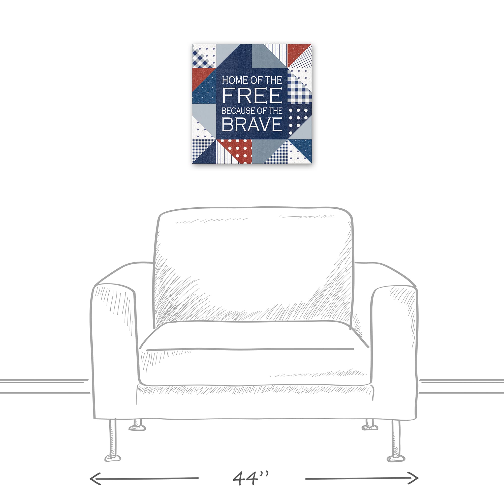 Home of the Free Because of the Brave Canvas Wall Art