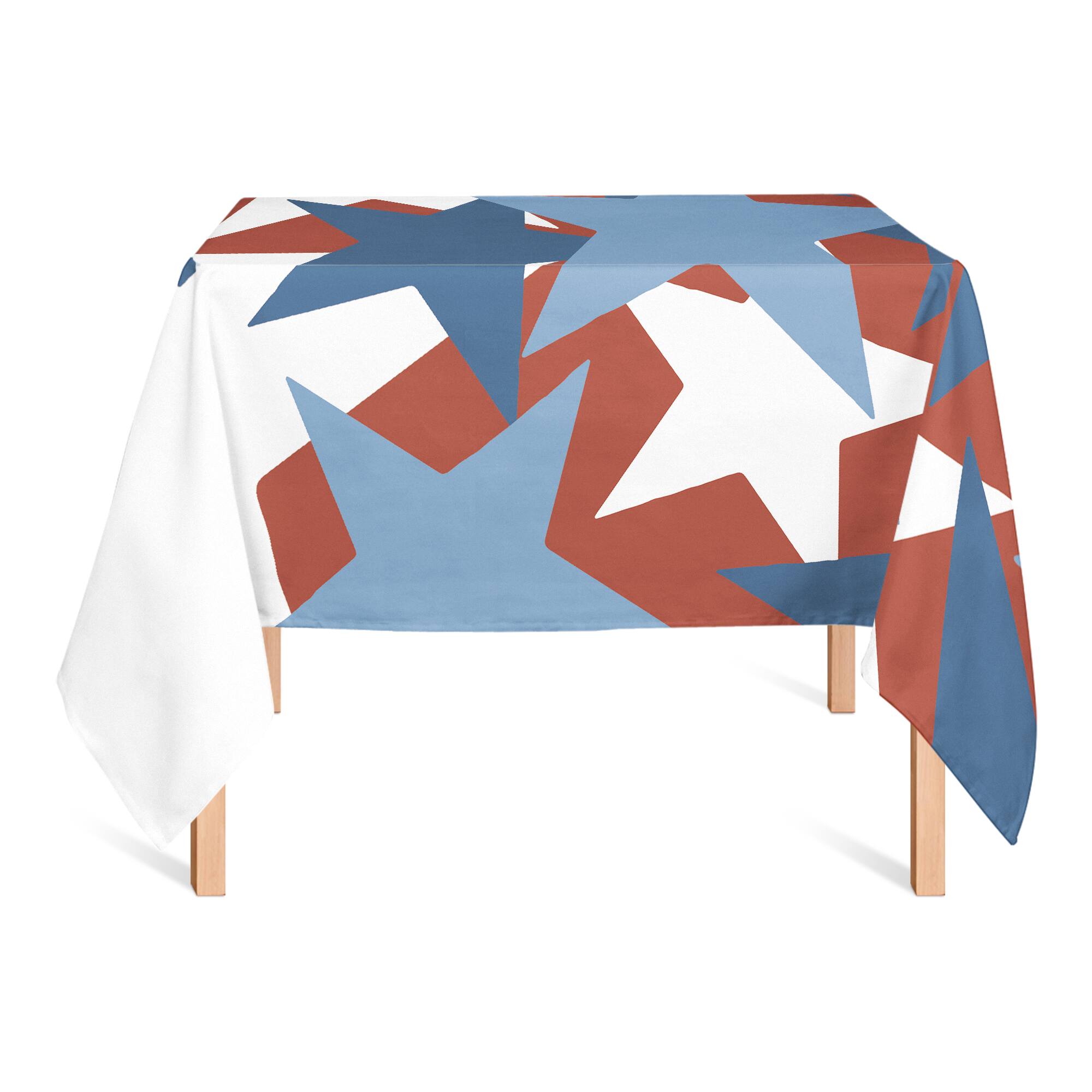 Designs Direct Red, White & Blue Star Pattern Tablecloth