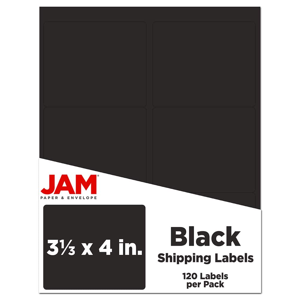 JAM Paper Adhesive Shipping Labels, 3.33&#x22; x 4&#x22;