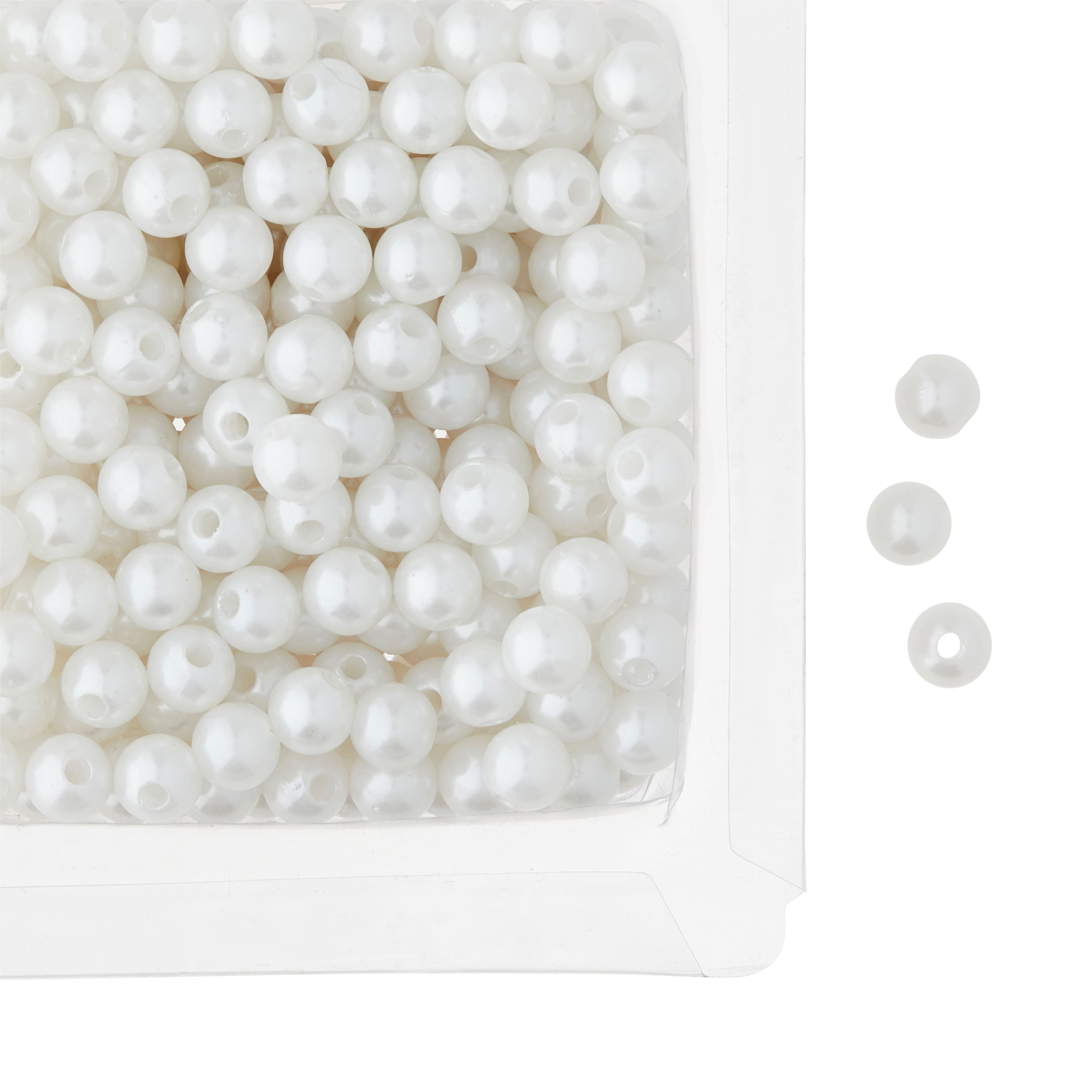 12 Pack: White Pearl Round Beads by Bead Landing™