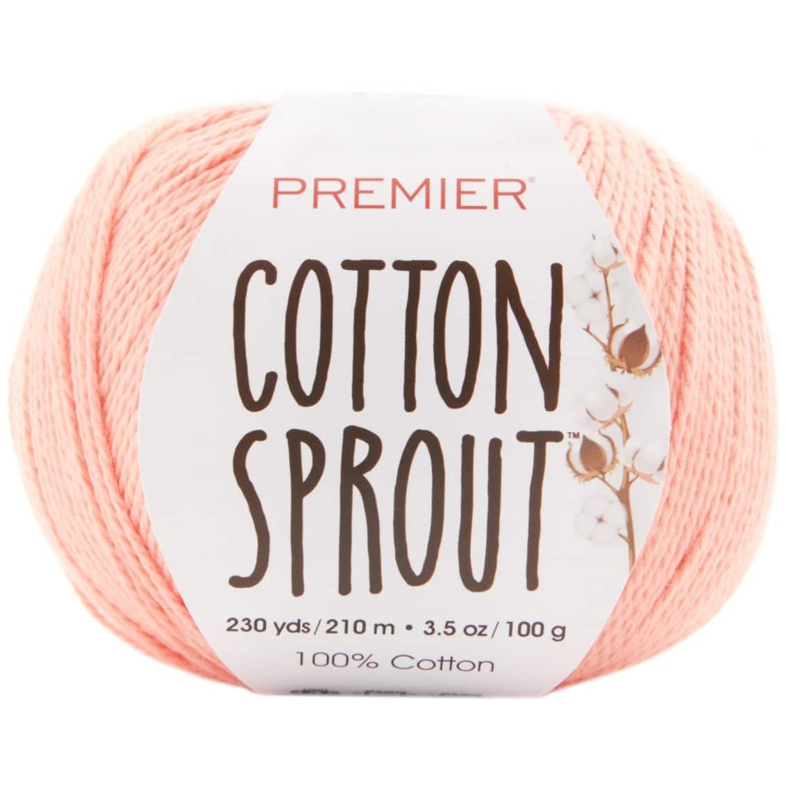 Premier Yarns Cotton Sprout DK, Natural Cotton Yarn, Machine-Washable, DK  Yarn for Crocheting and Knitting, Bright Pink, 3.5 oz, 230 Yards