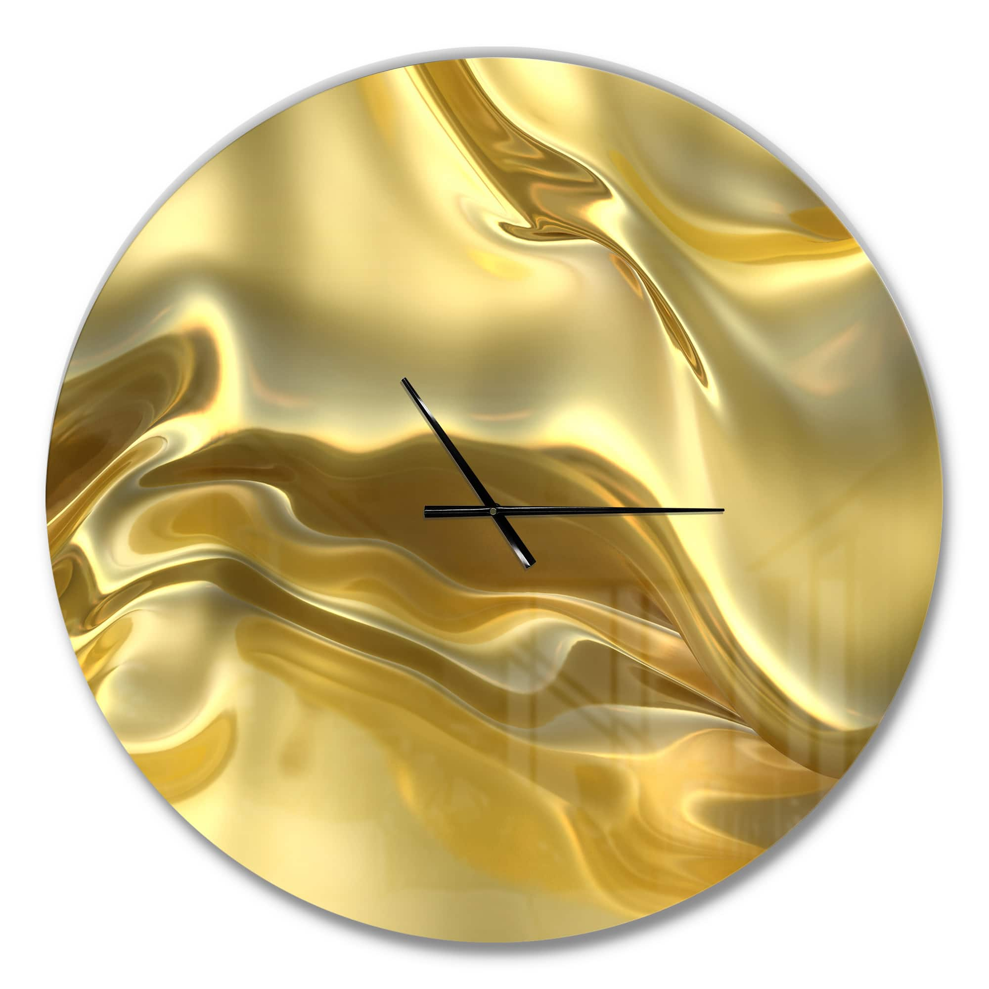 Designart &#x27;Golden Cloth Texture Modern Wall Clock