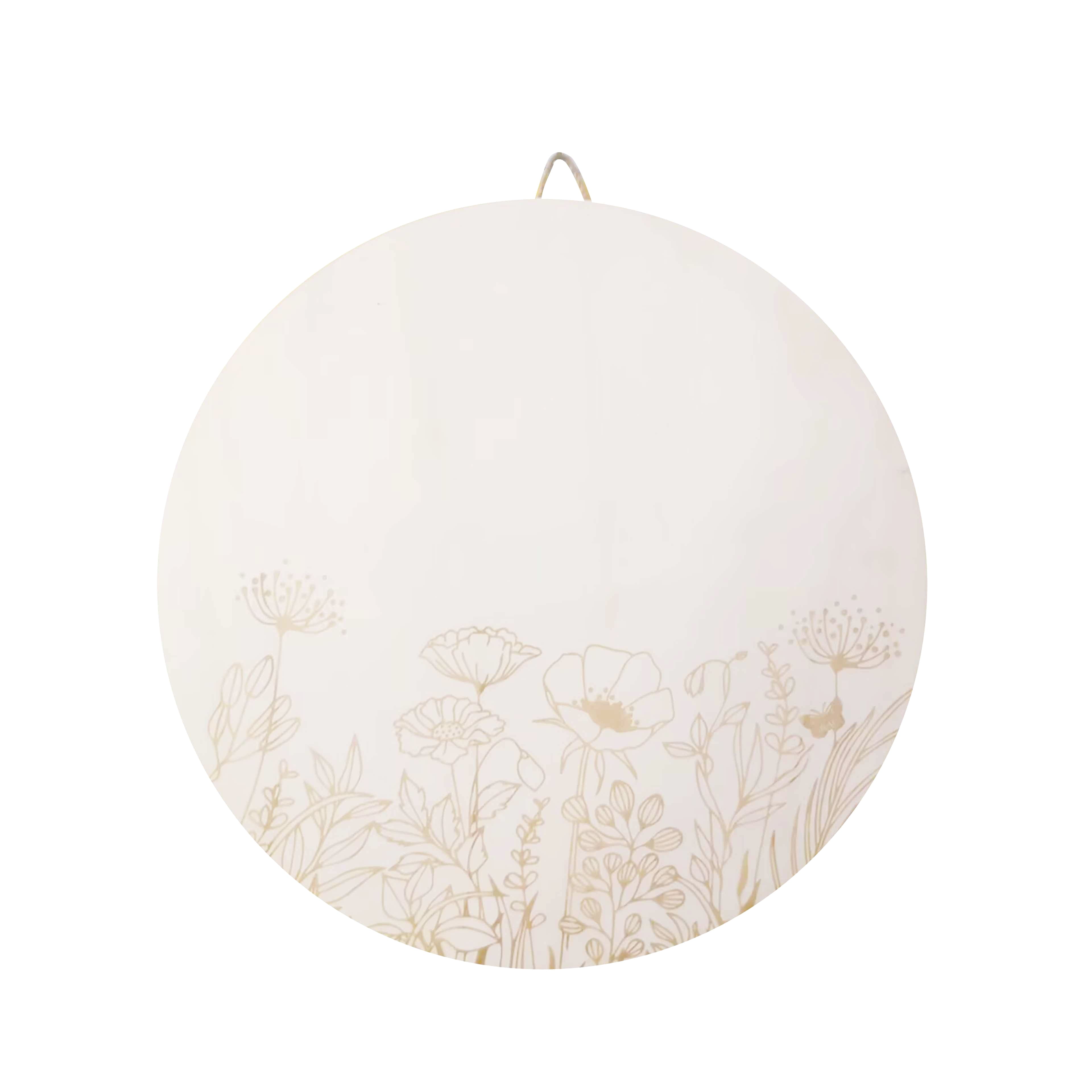 18&#x22; Round Plaque with Flowers DIY Wood D&#xE9;cor by Make Market&#xAE;