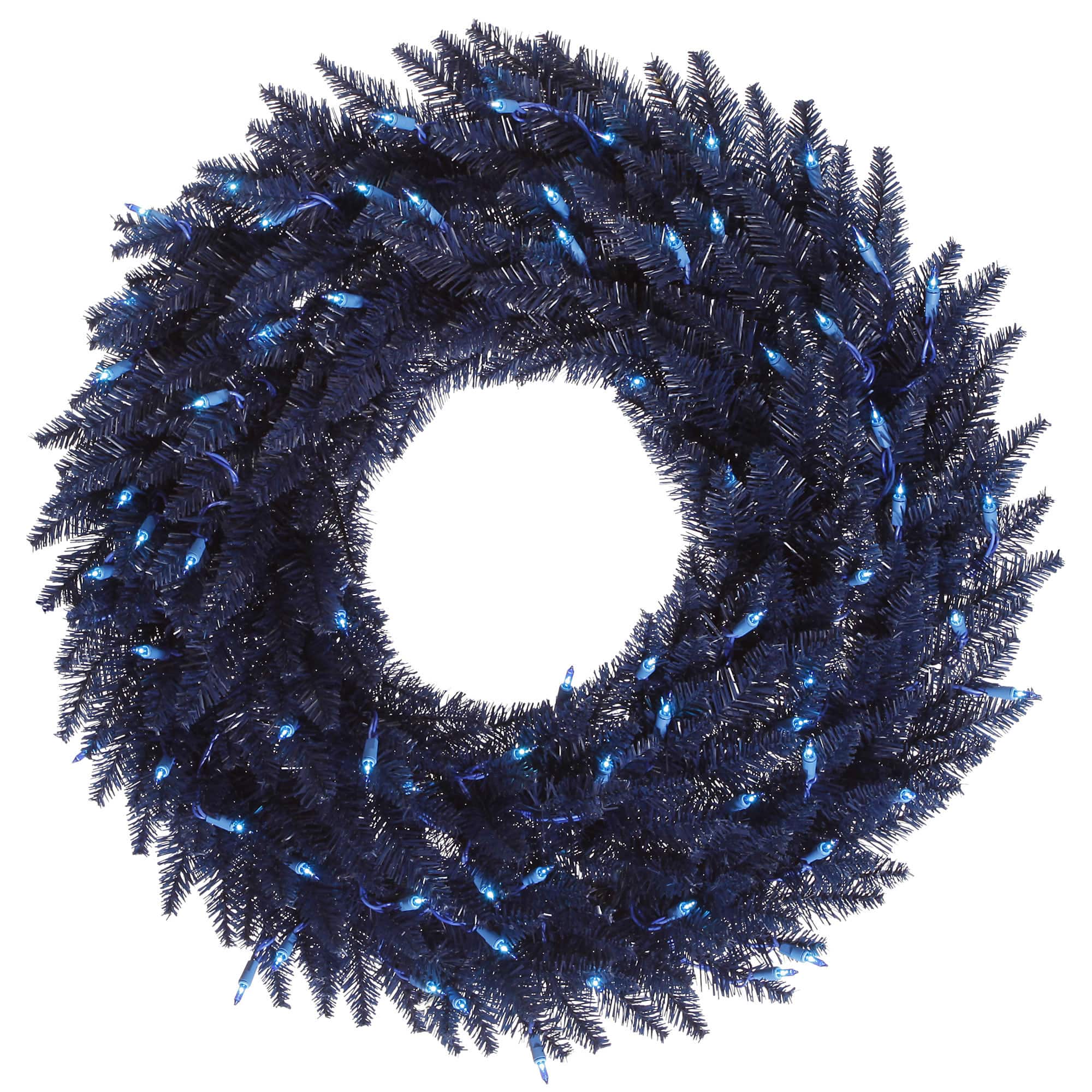 24&#x22; Blue Dura-Lit&#xAE; LED Navy Blue Fir Wreath