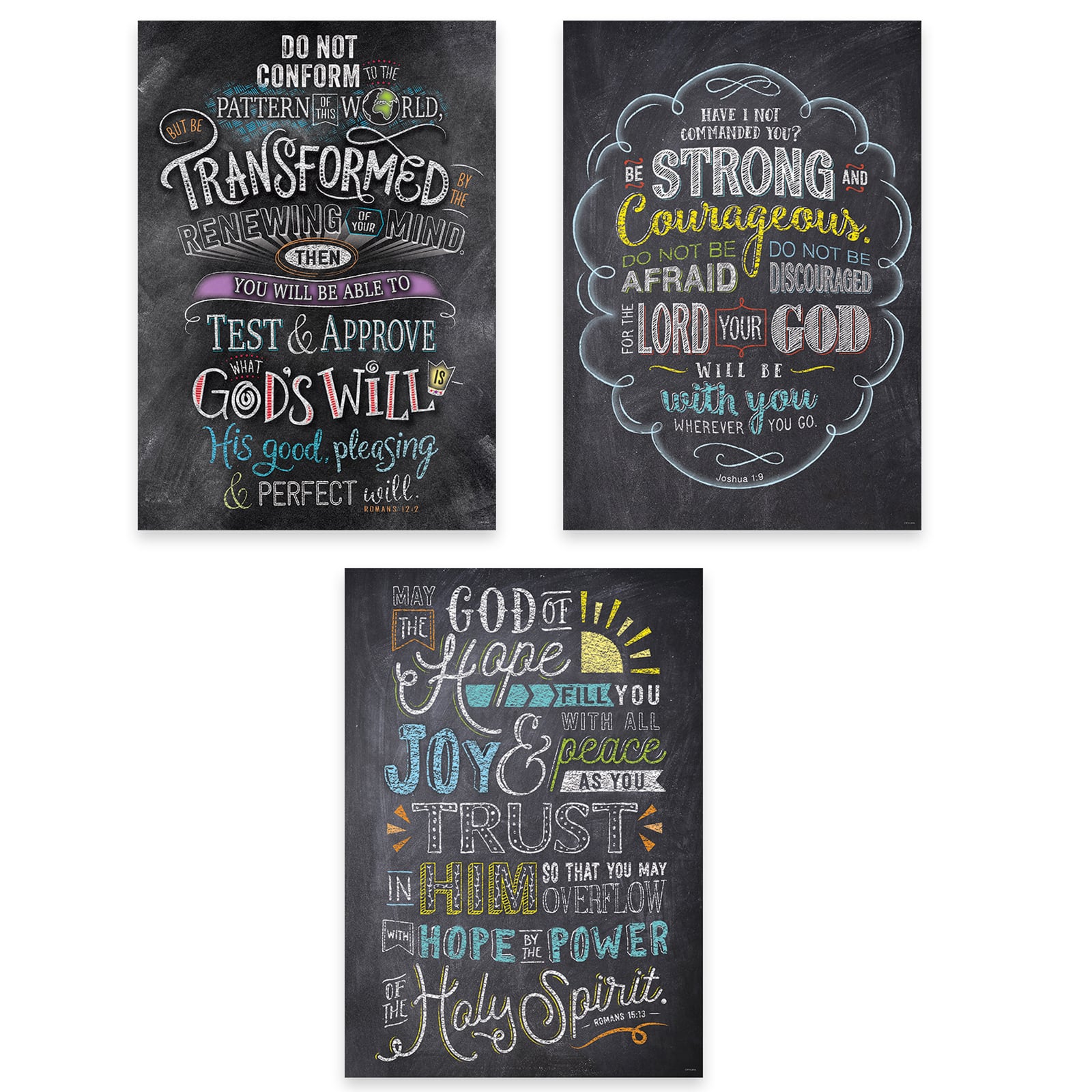 Creative Teaching Press® Rejoice Inspire U Bible Verses in Chalk Posters, 3ct. | Michaels®