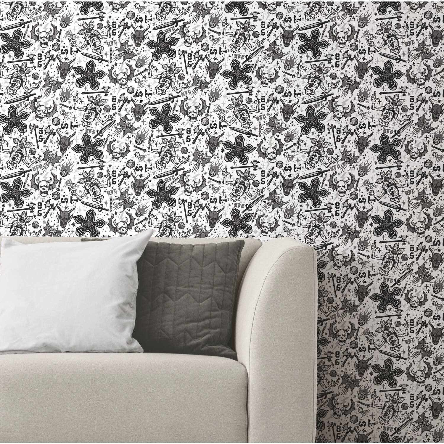 RoomMates Stranger Things Hellfire Club Black Peel & Stick Wallpaper