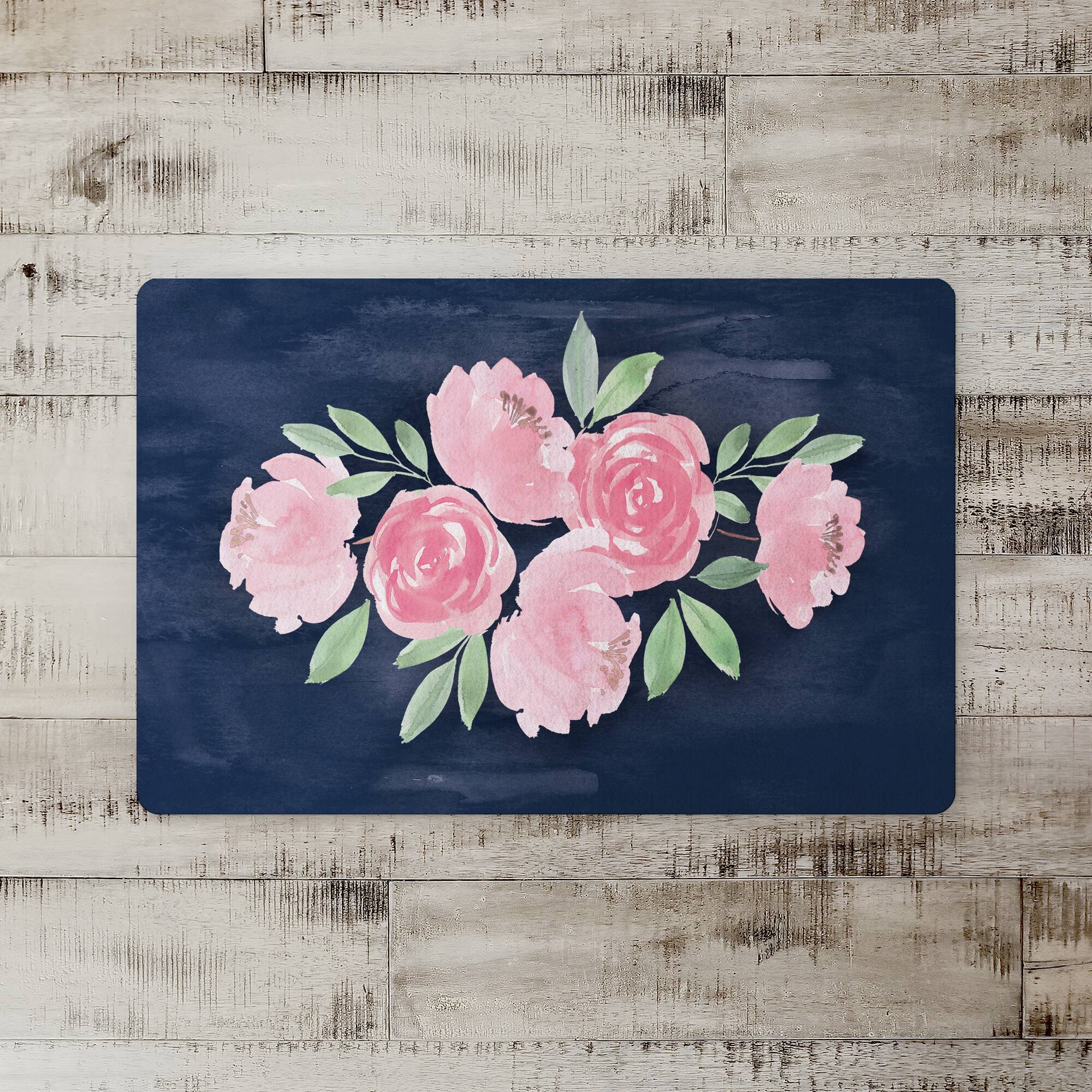 18" x 27" Sweet Florals on Navy Floor Mat