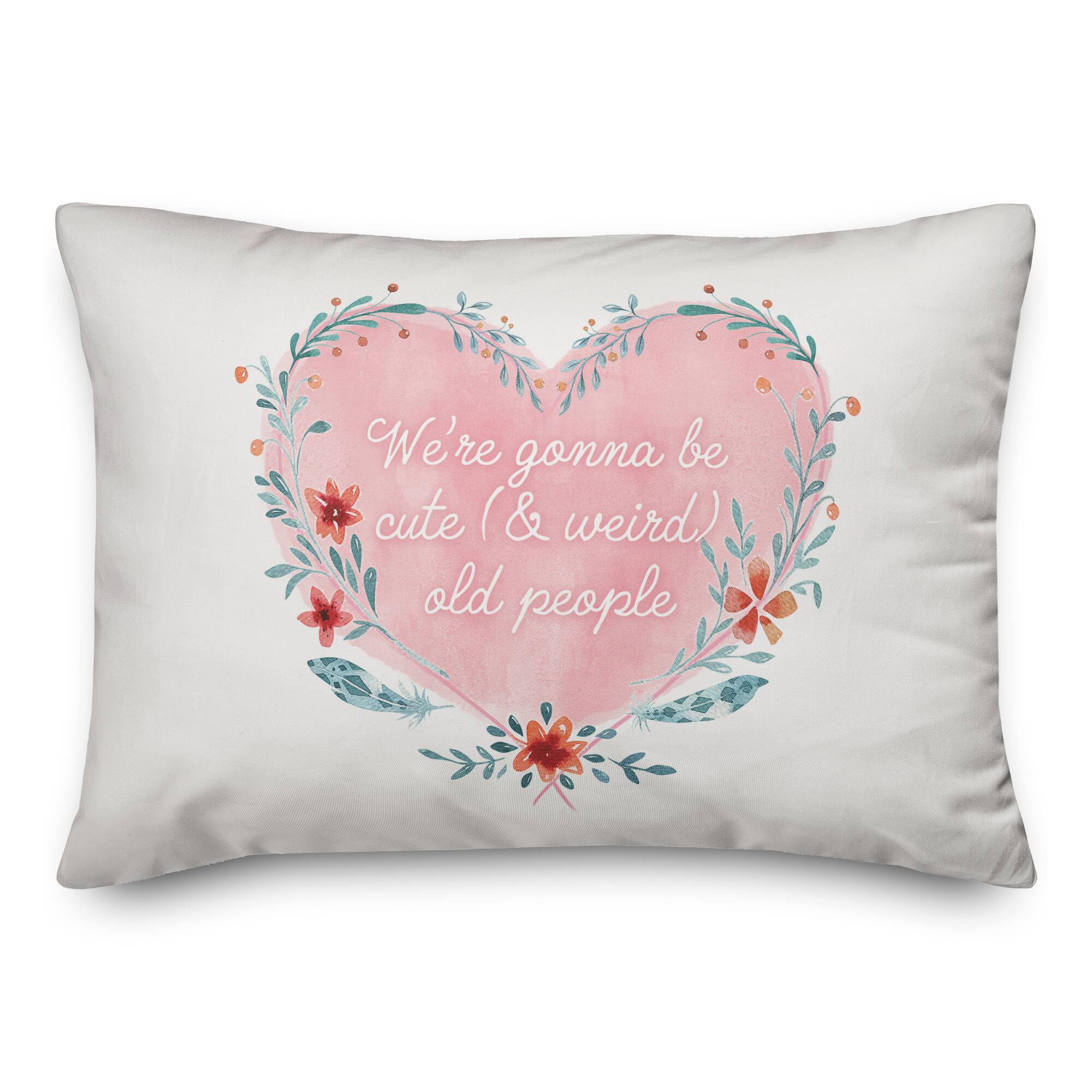 Cute Weird Old People Heart Throw Pillow