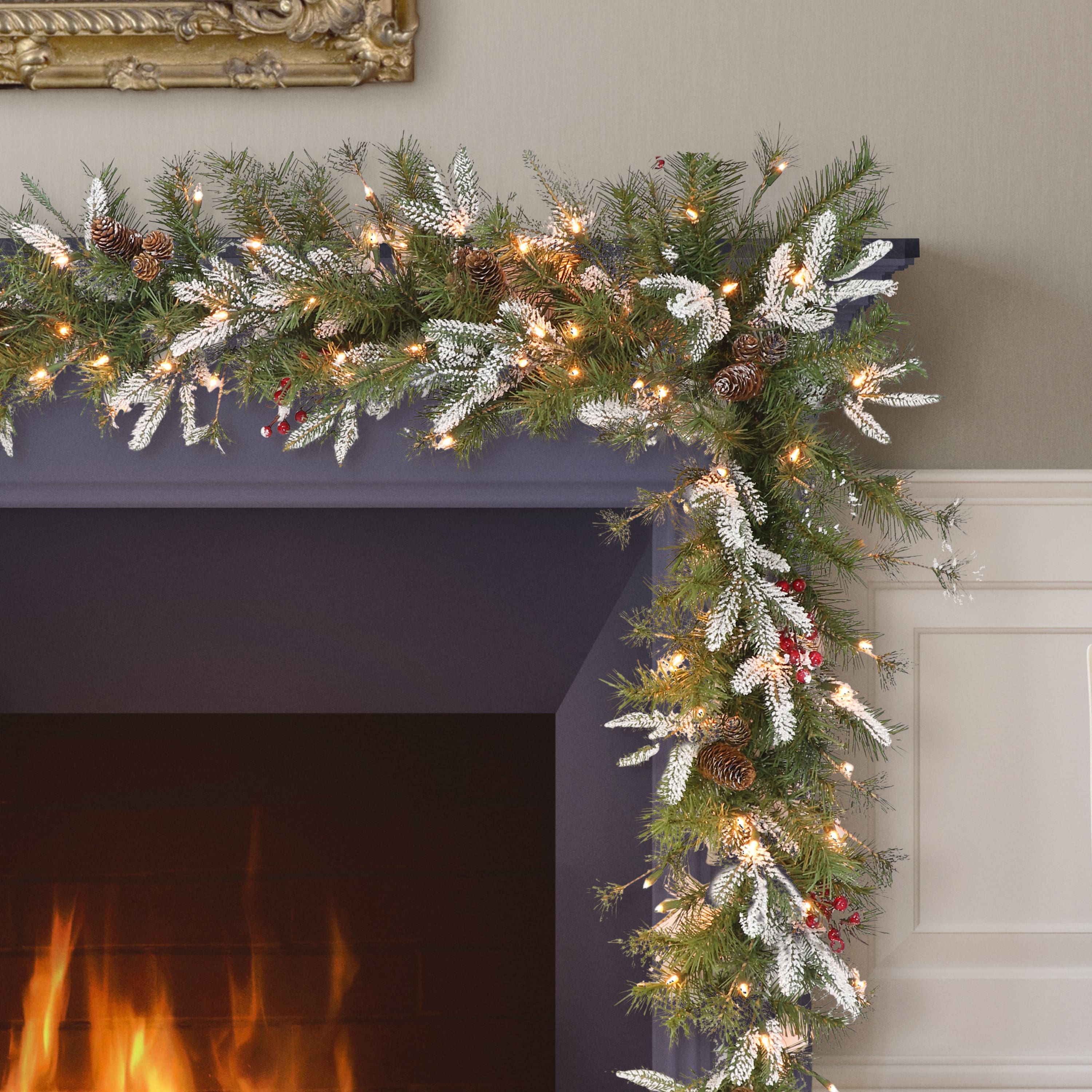 6ft. Pre-Lit Decorated Artificial Christmas Swag, Clear Incandescent Lights