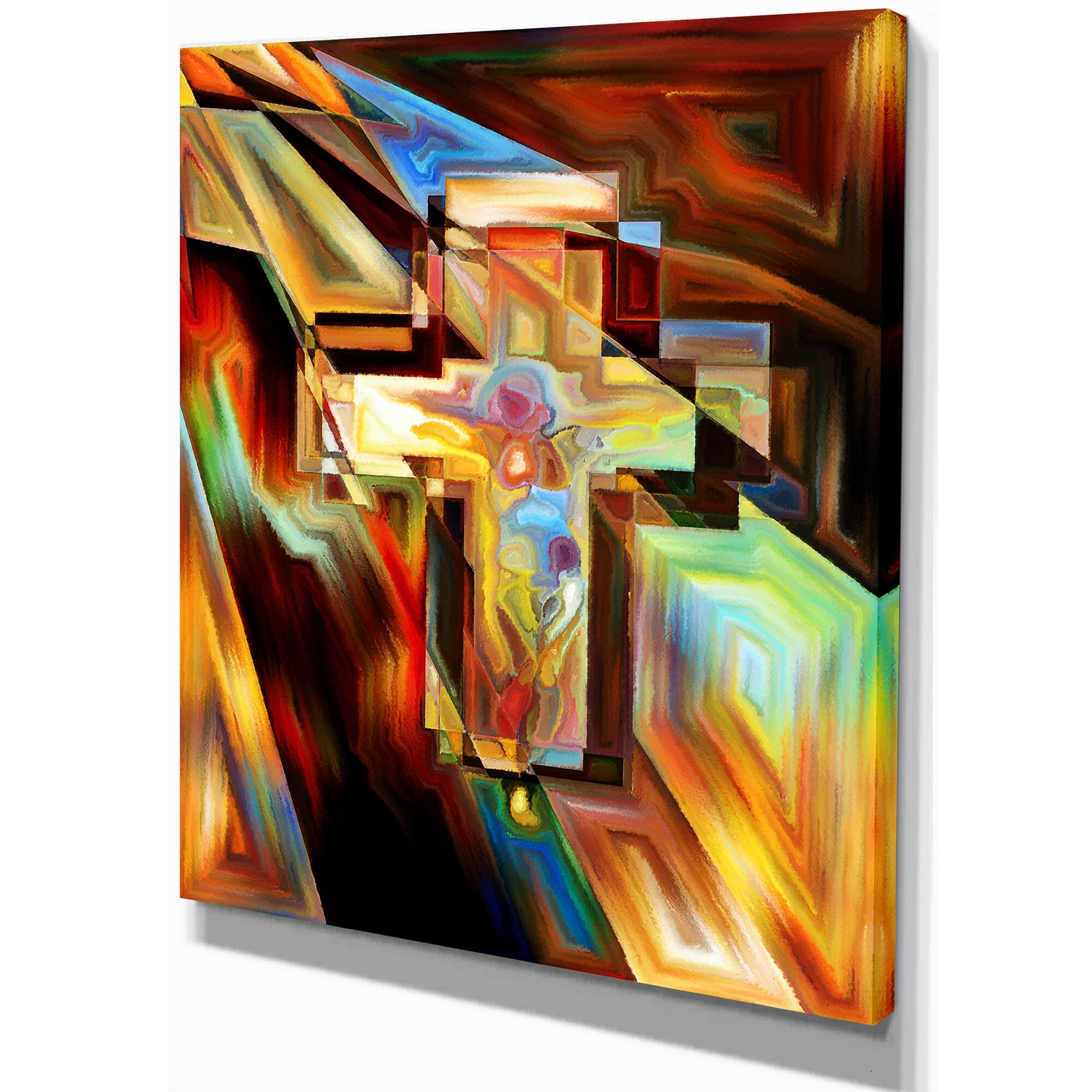 Designart - Light of the Cross - Abstract Canvas Artwork