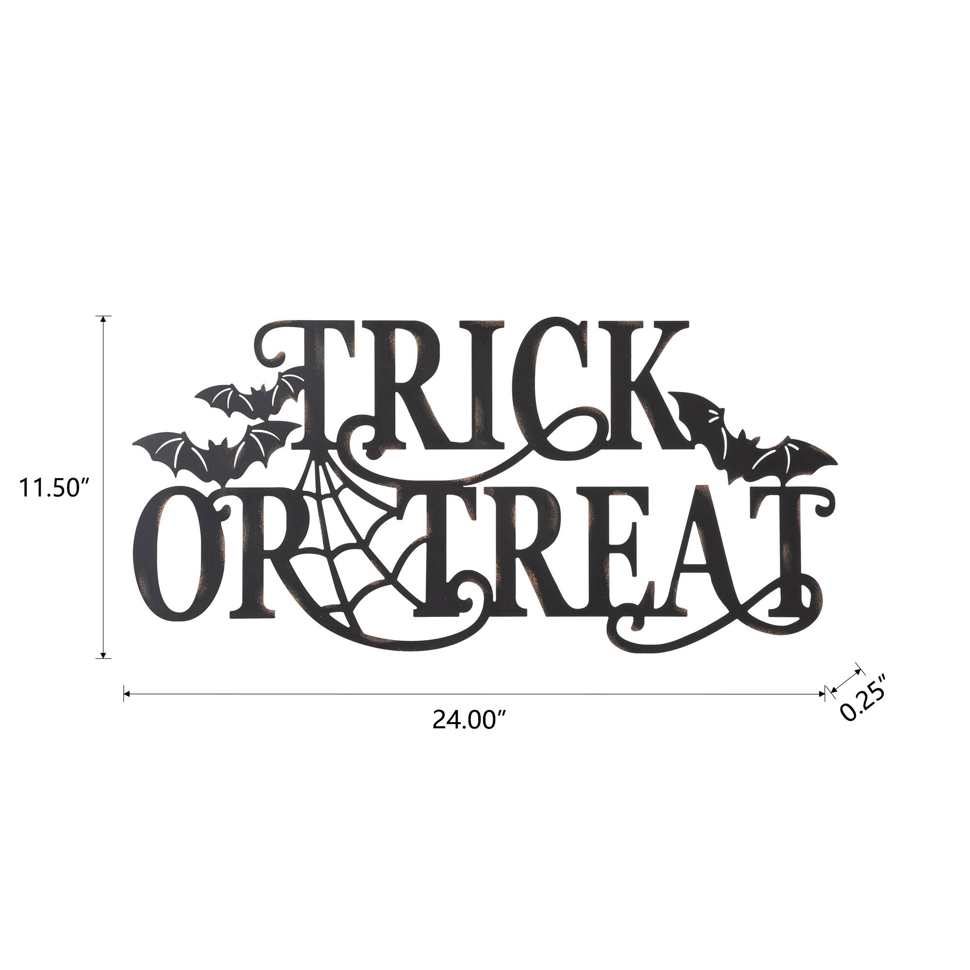 Glitzhome® 24" Metal Halloween TRICK OR TREAT Wall Sign