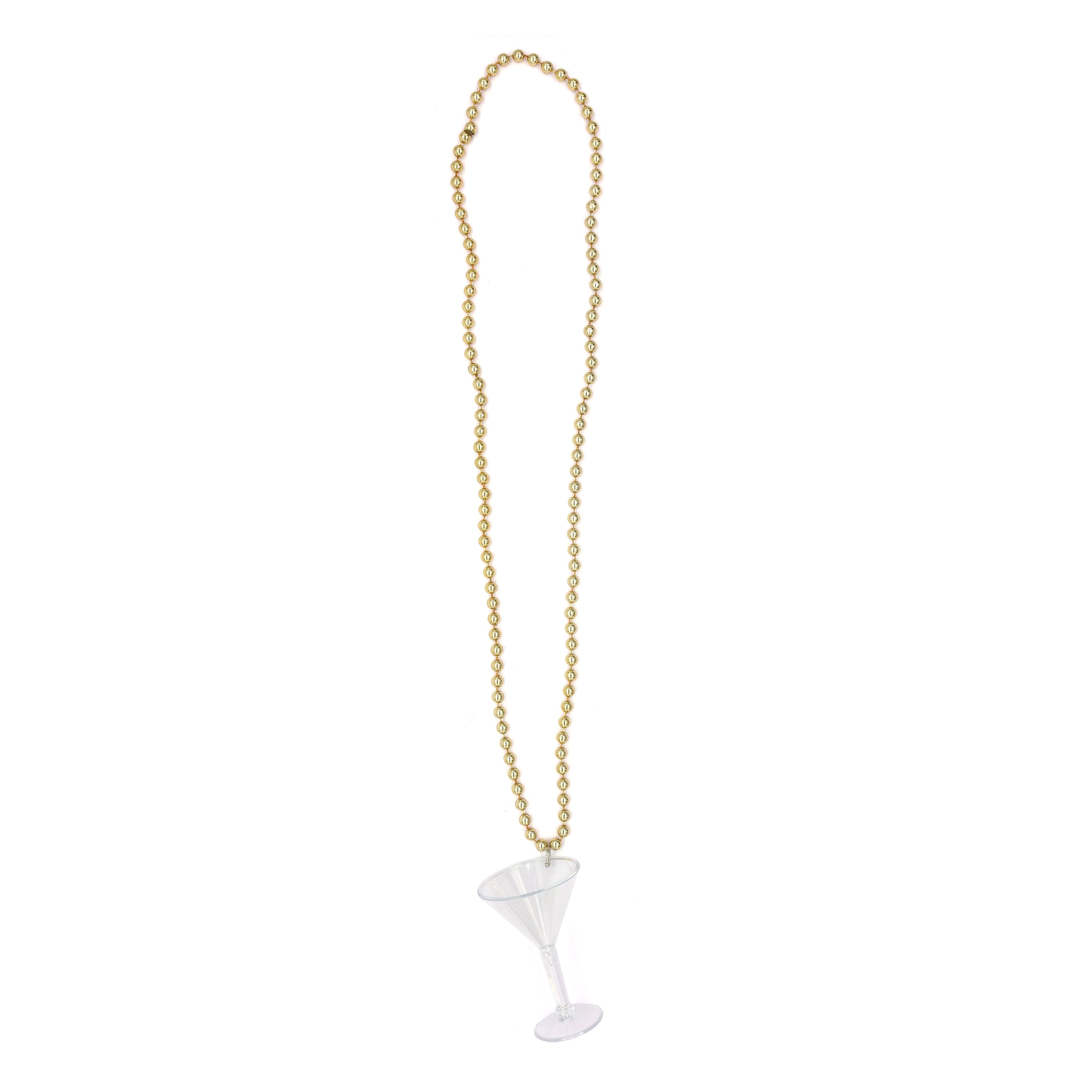 33&#x22; Gold Martini Glass Necklace by Celebrate It&#x2122;
