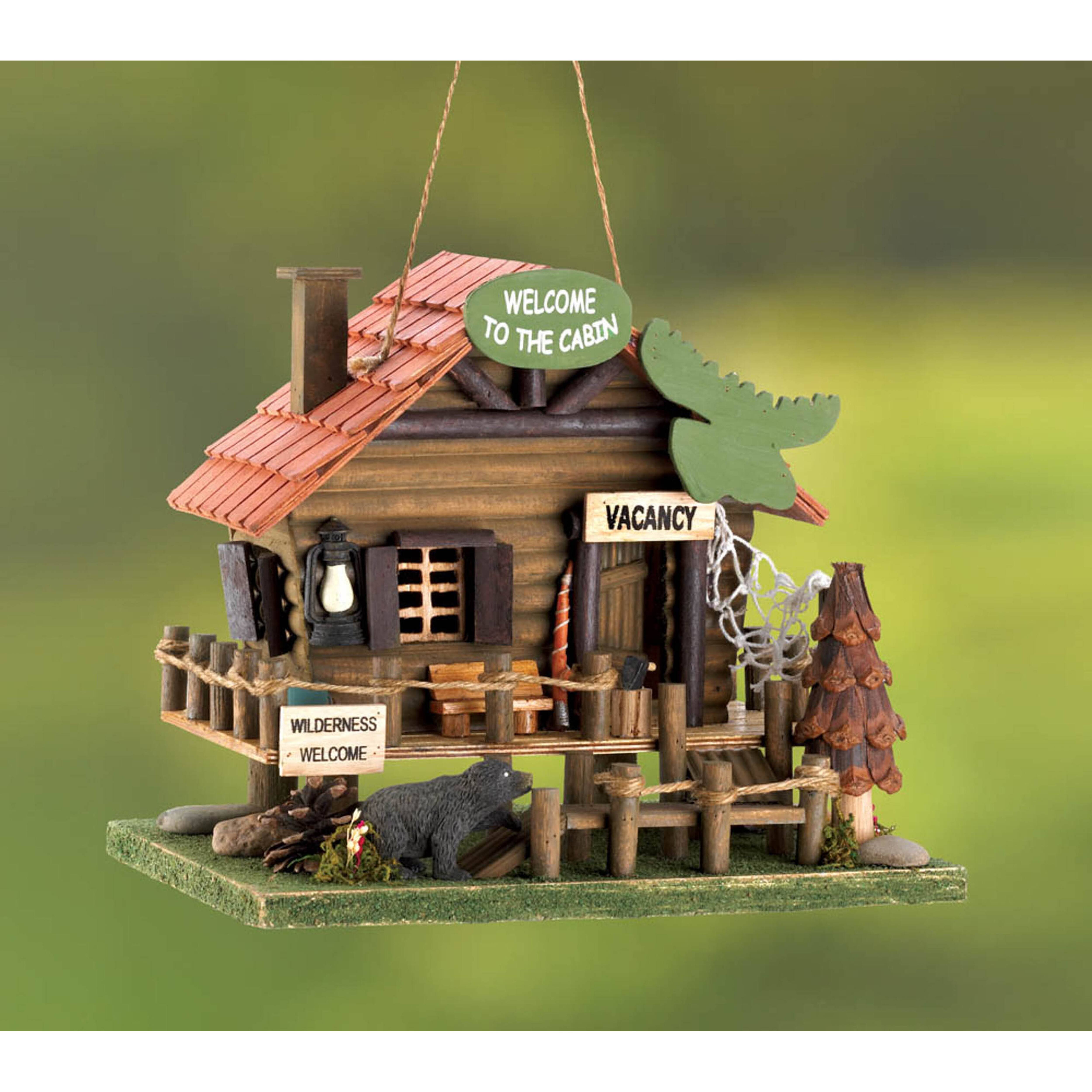 10.25&#x22; Rustic Woodland Cabin Birdhouse