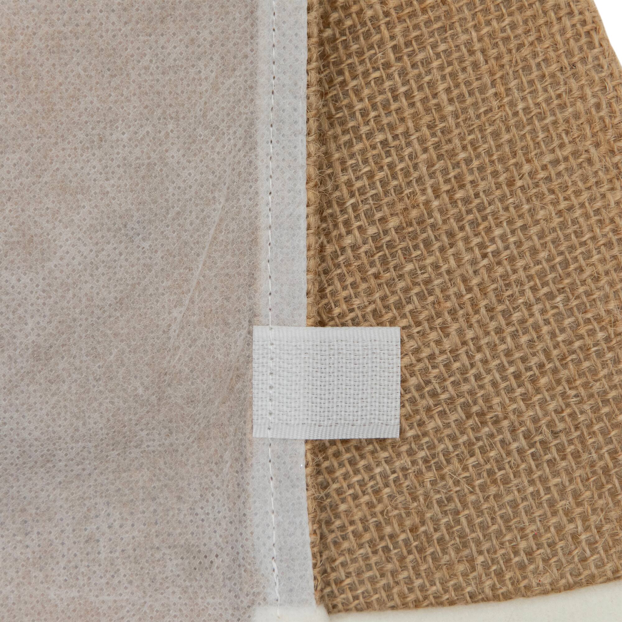 20&#x22; Burlap &#x26; White Fleece Trim Mini Tree Skirt