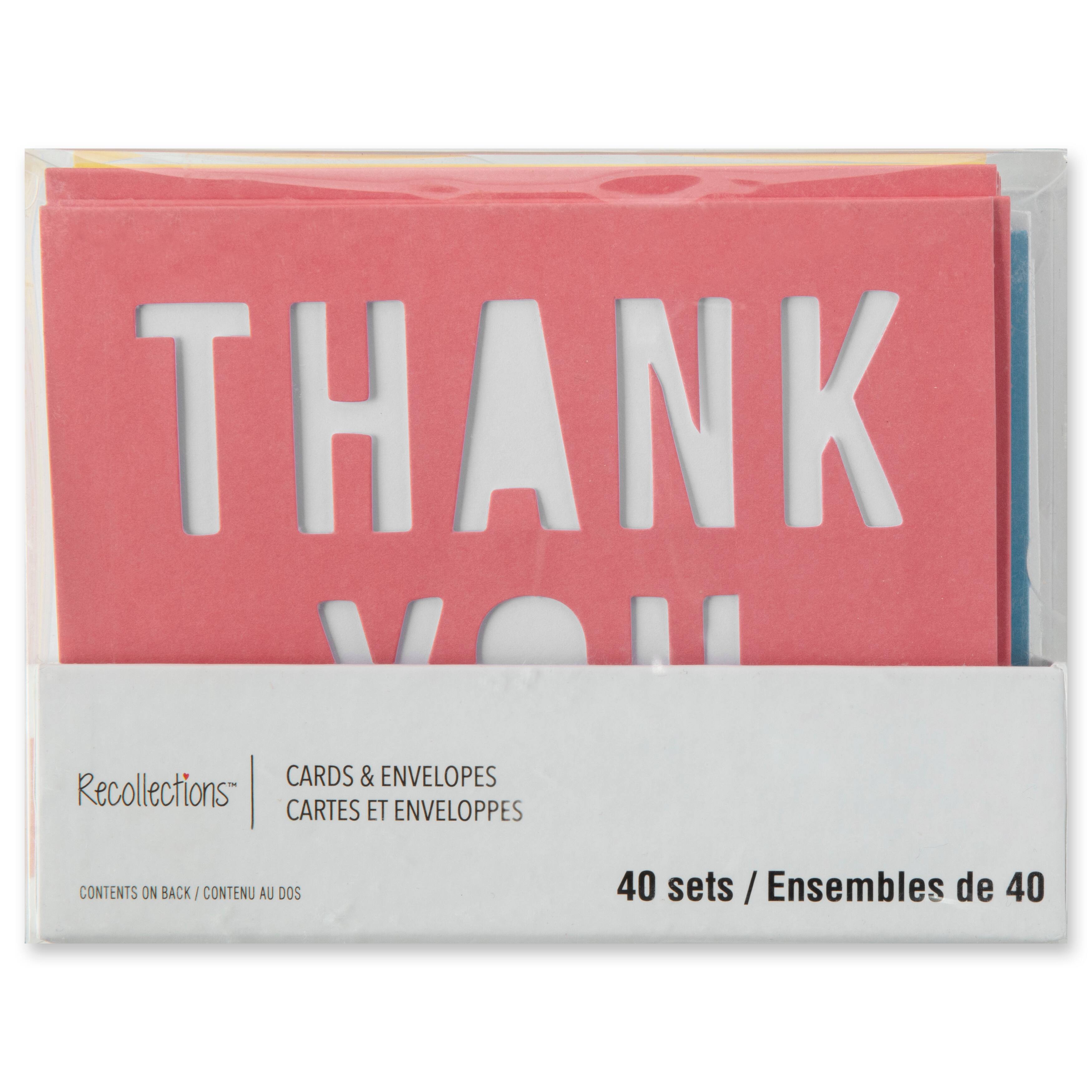 6 Packs: 40 ct. (240 total) 5.5&#x22; x 4.2&#x22; Thank You Cards &#x26; Envelopes by Recollections&#x2122;