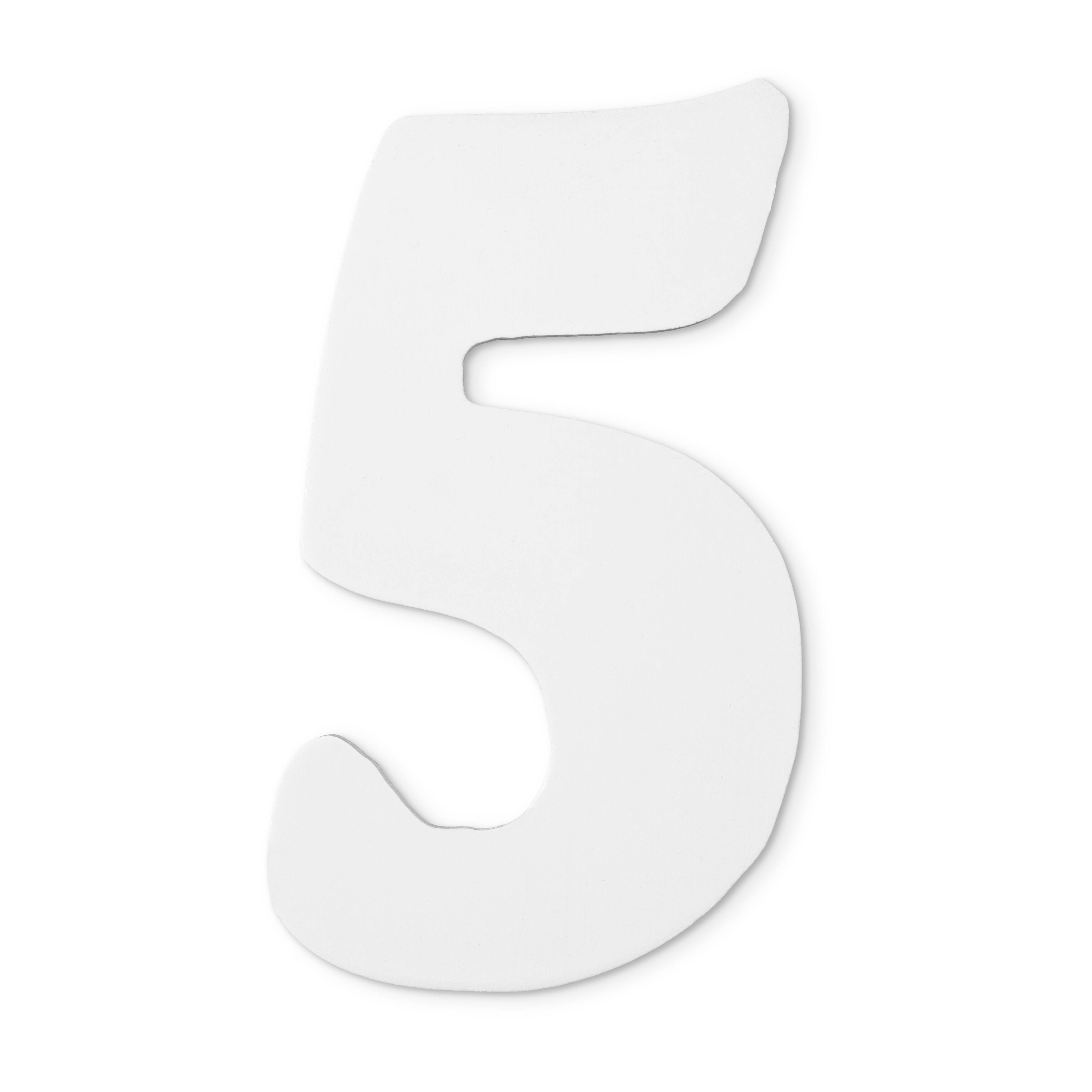 6 White Wooden Number by Make Market | Numeral 5 | 6 in