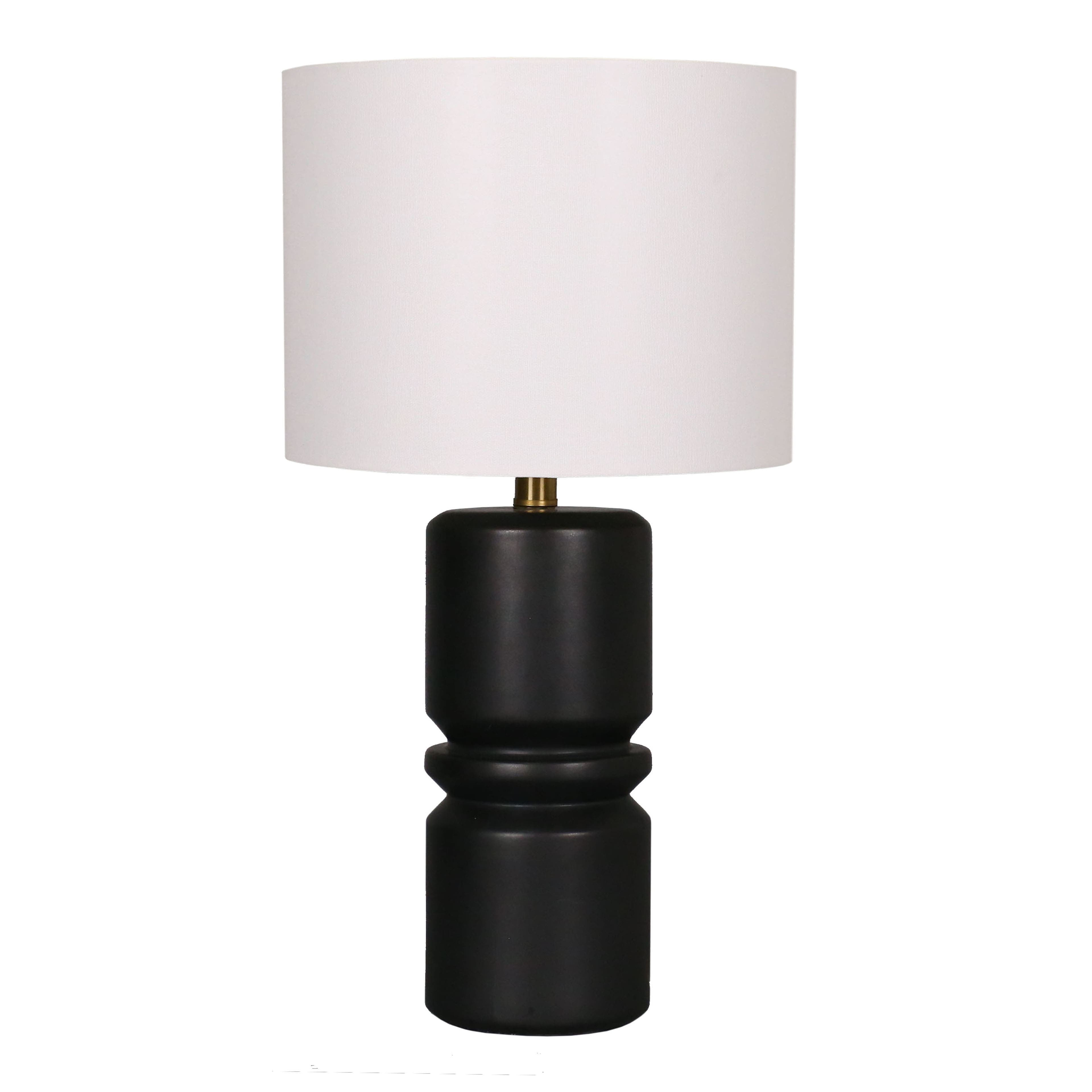 22&#x22; Black Ceramic Table Lamp with White Fabric Shade by Ashland&#xAE;