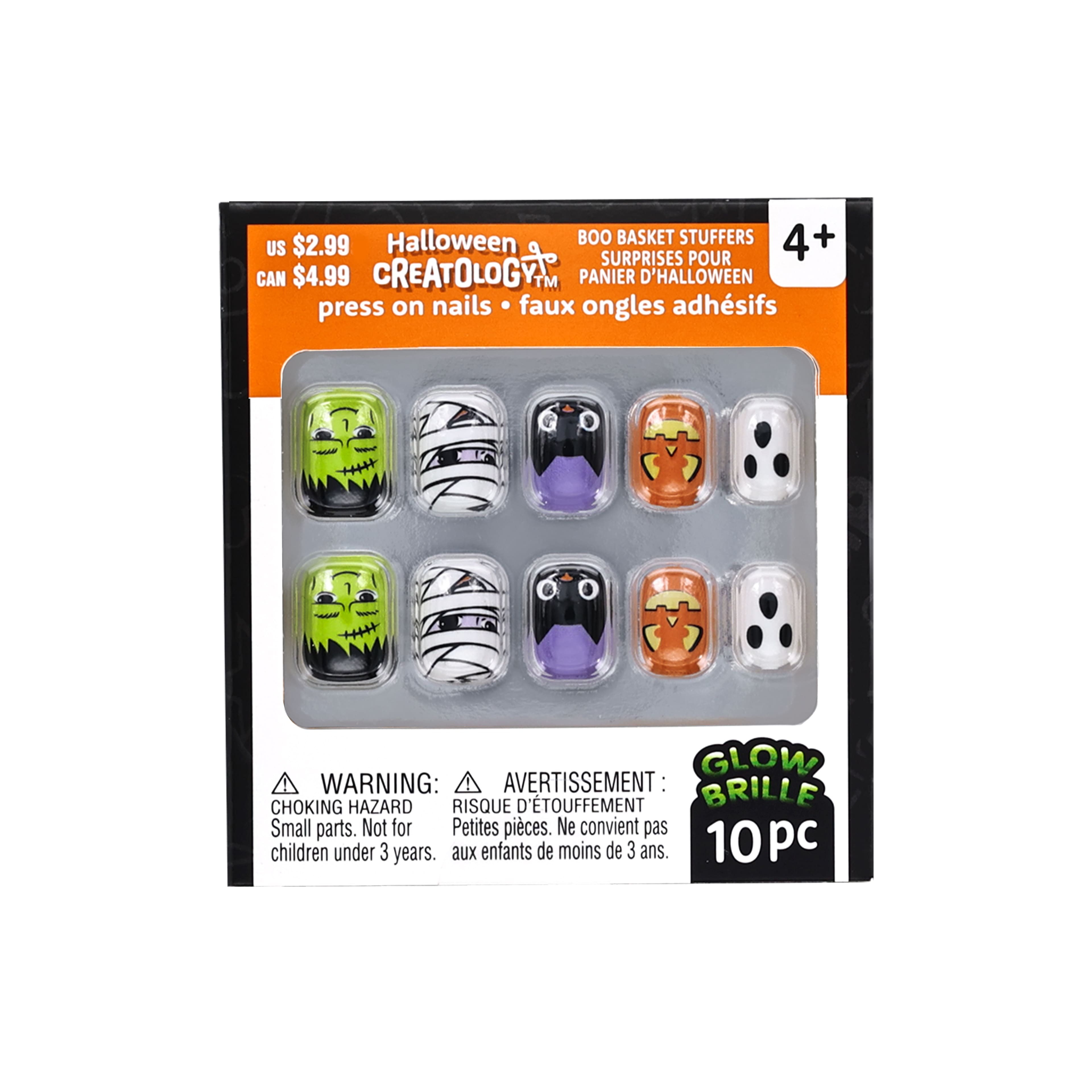 Glow-in-the-Dark Halloween Press-On Nails by Creatology™