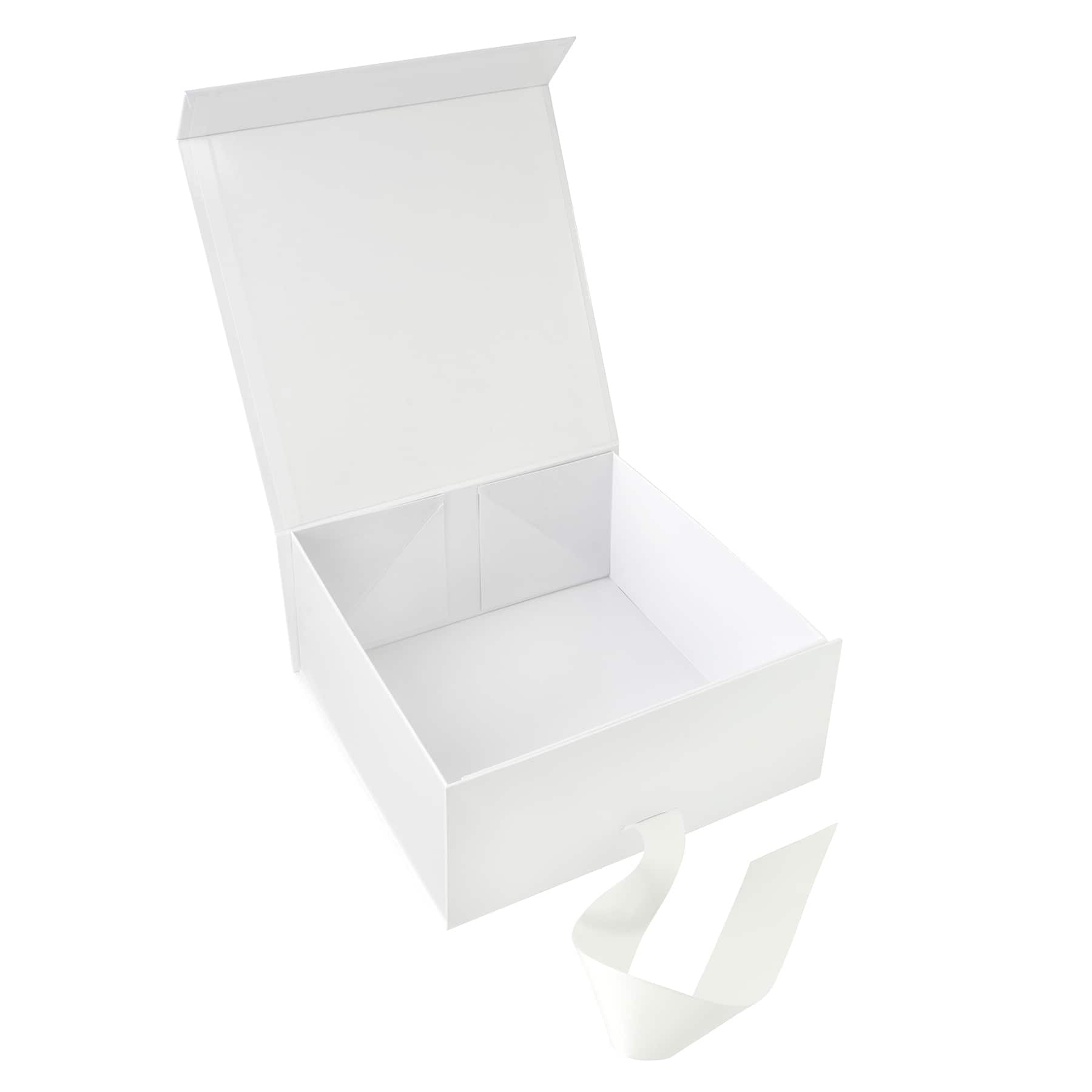 Large White Collapsible Ribbon Box by Celebrate It®