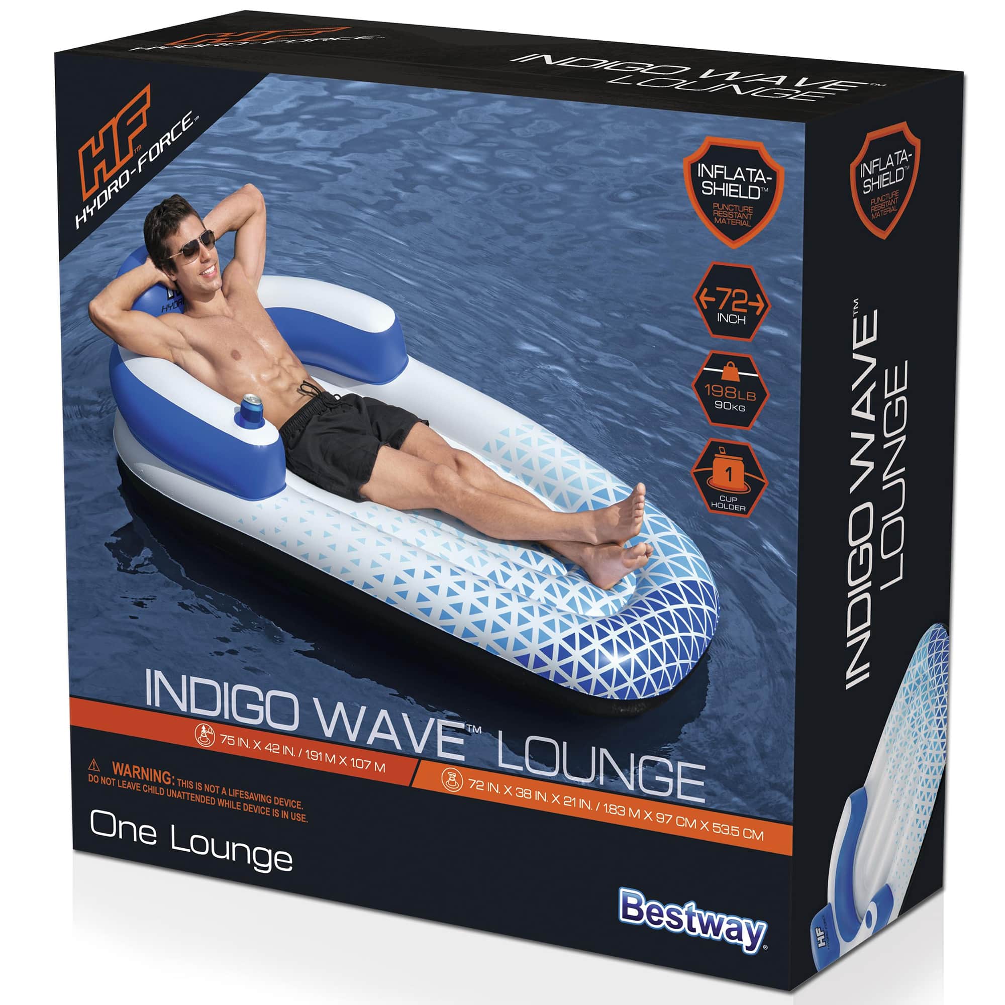 Bestway Hydro-Force&#x2122; Indigo Wave&#x2122; 6ft. Pool Lounge