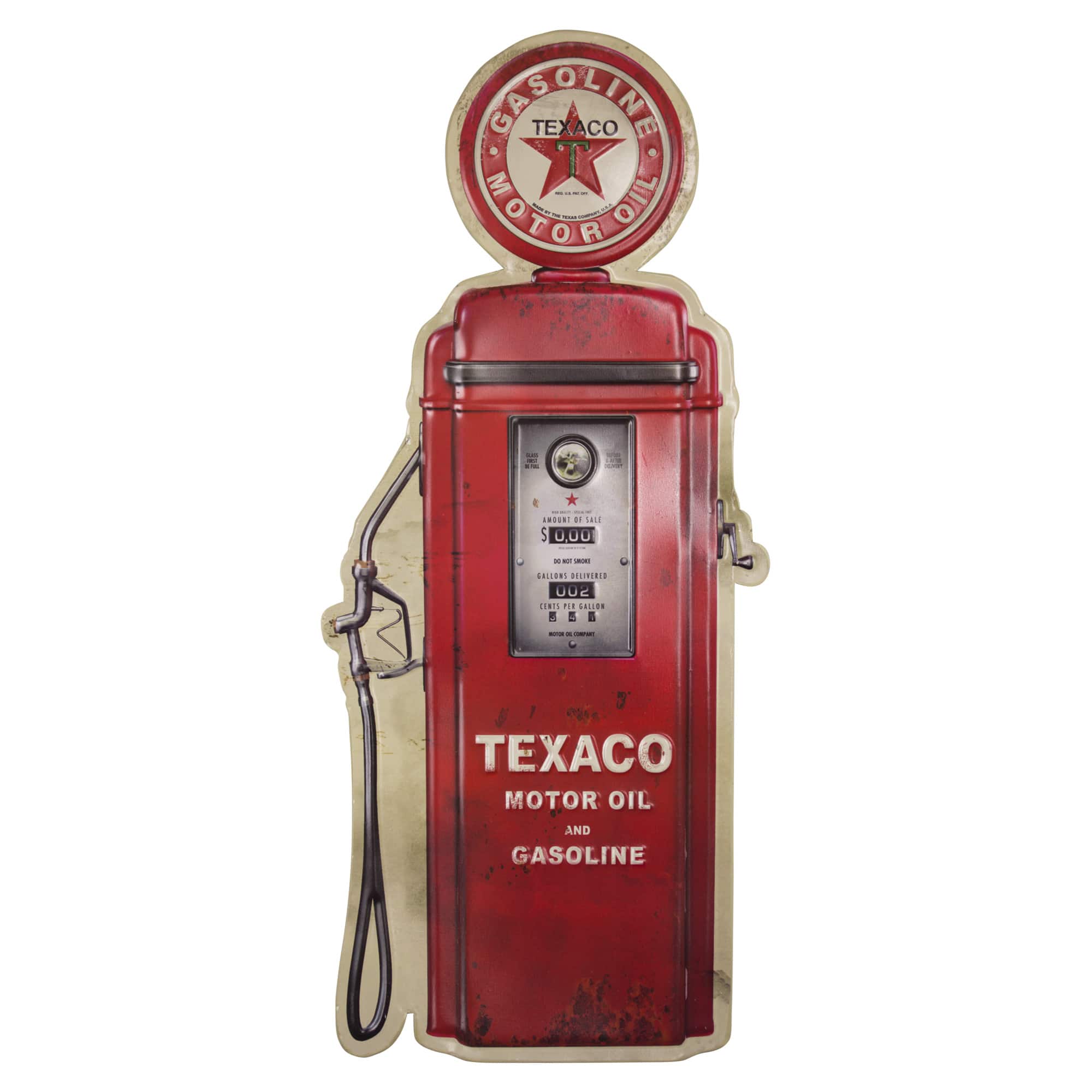 American Art D&#xE9;cor&#x2122; 23.5&#x22; Vintage Texaco Motor Oil Gasoline Pump Embossed Metal Sign