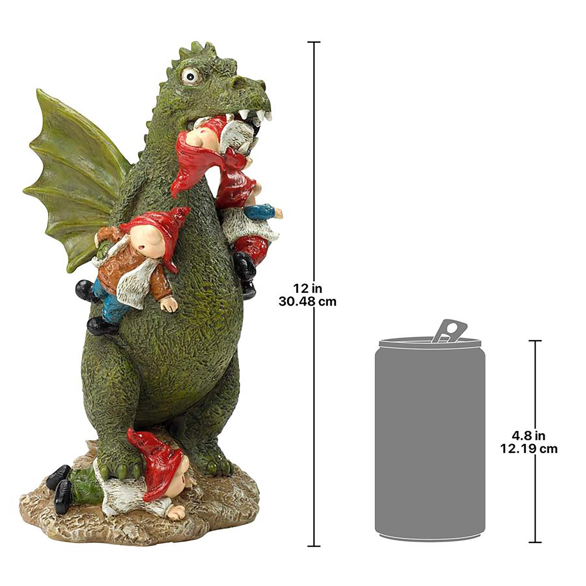 Design Toscano 12&#x22; Dragon&#x27;s Gonna Get Ya! Garden Gnome Apocalypse Statue