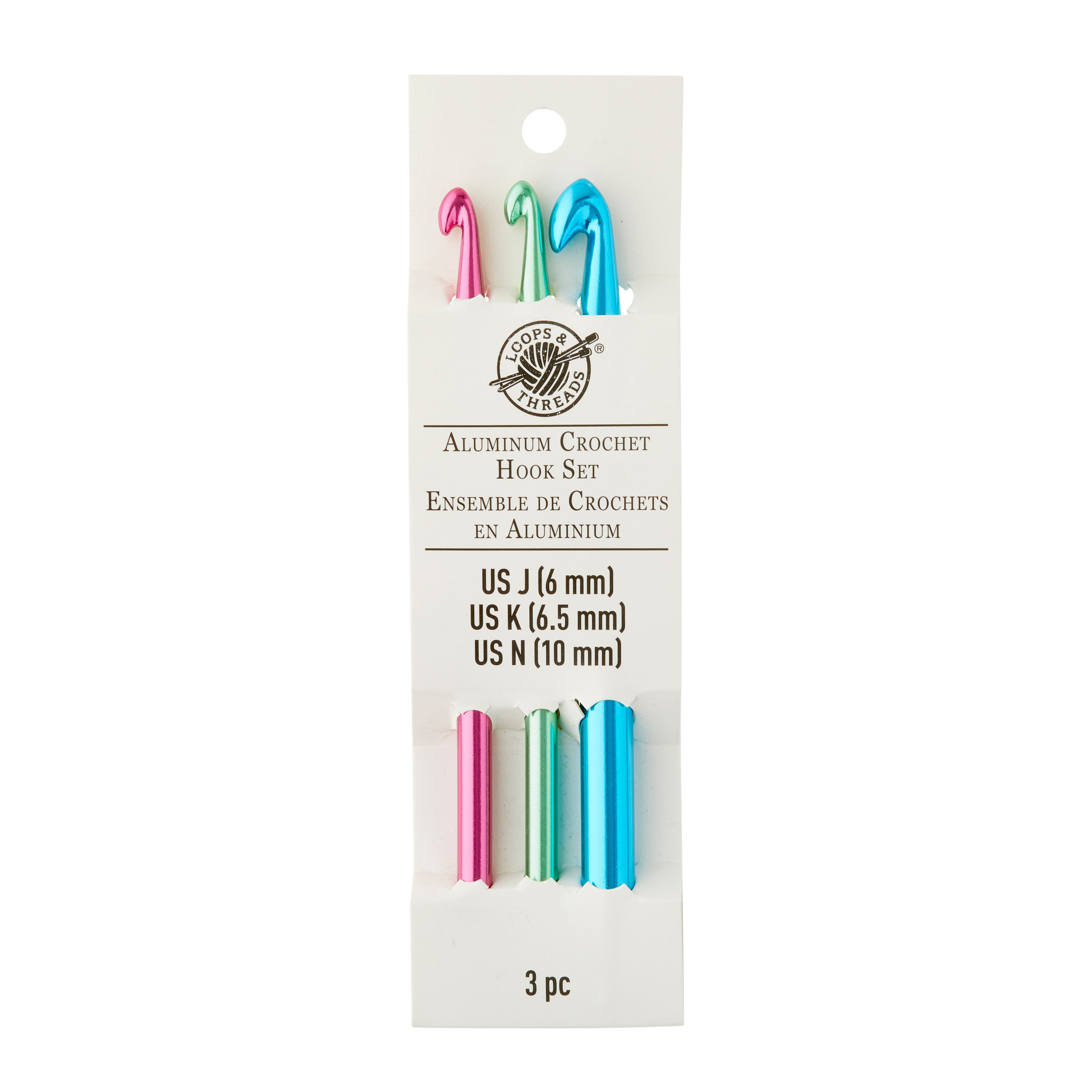 Aluminum Crochet Hook Set by Loops & Threads®, J/K/N
