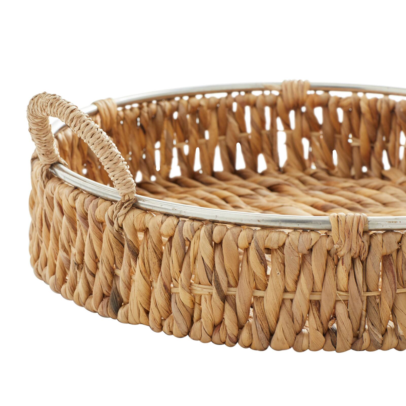 Brown Sea Grass Coastal Style Tray Set