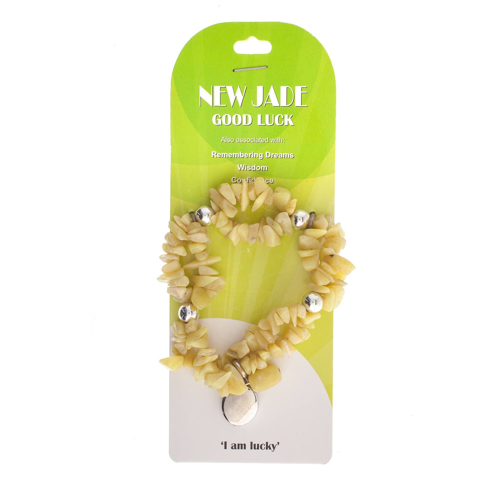 John Bead New Jade Green Natural Stone 2-Strand Bracelet with Circle Charm