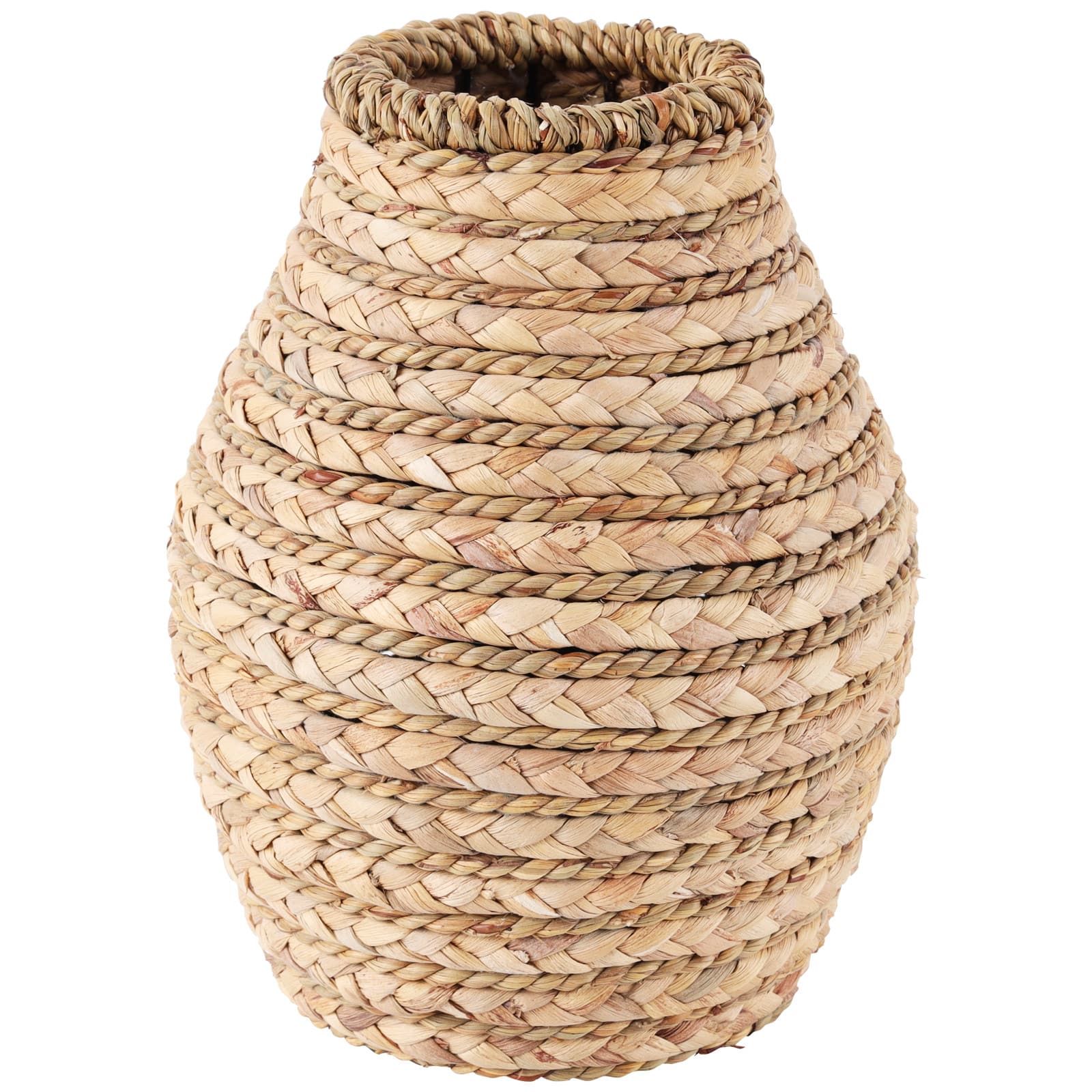 10" Light Brown Seagrass Handmade Braided Vase