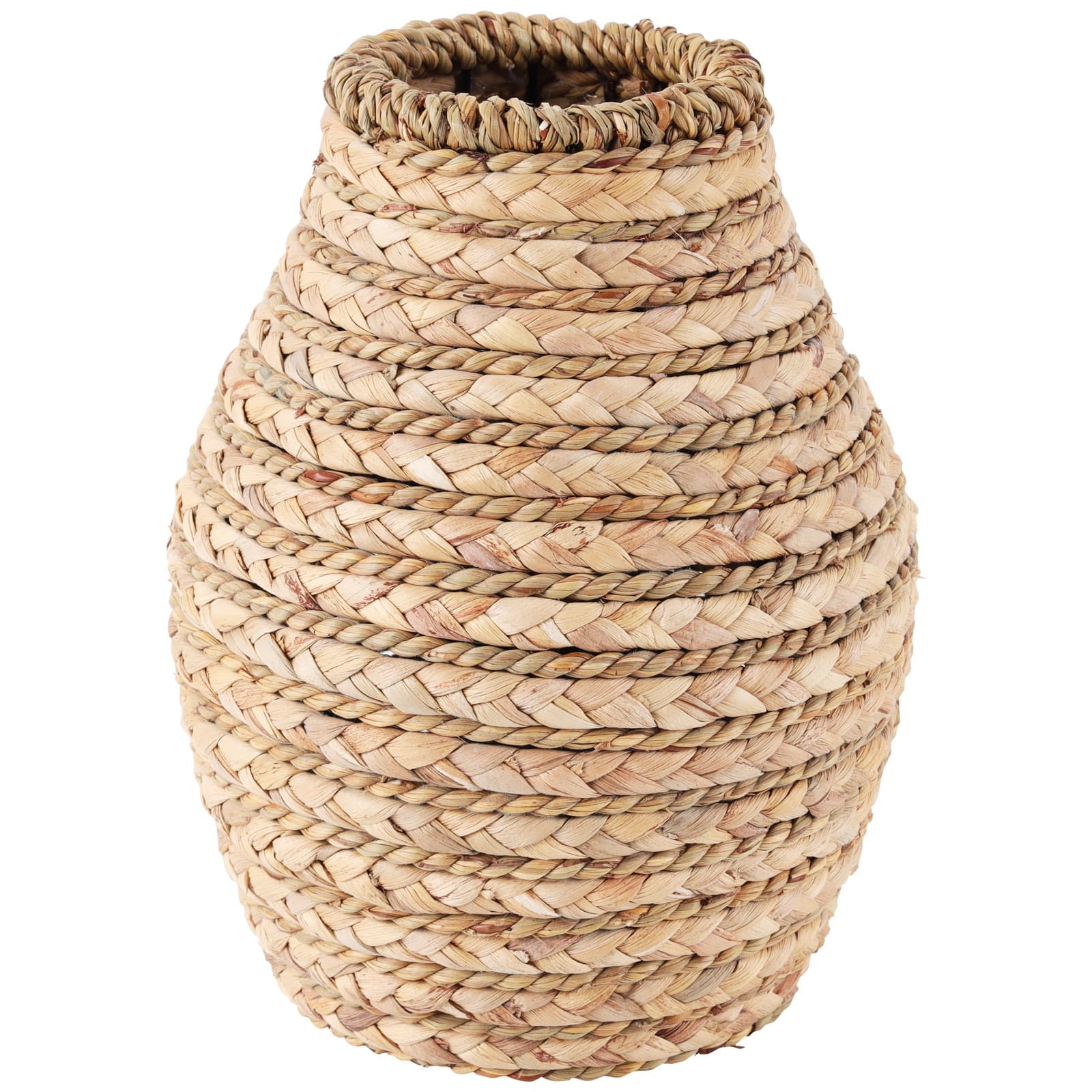 10&#x22; Light Brown Seagrass Handmade Braided Vase