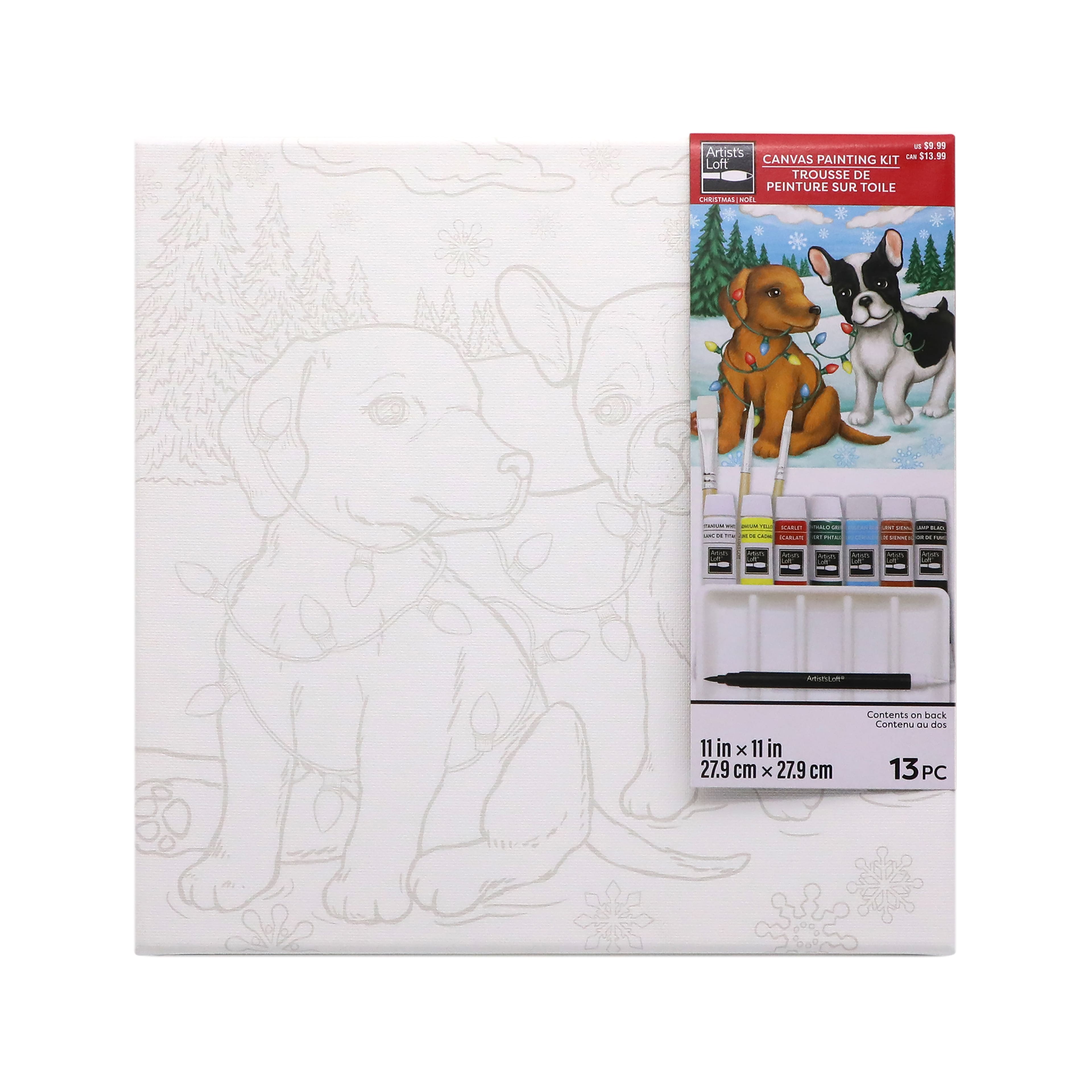 Puppies Playing Canvas Painting Kit by Artist&#x27;s Loft&#xAE; Christmas