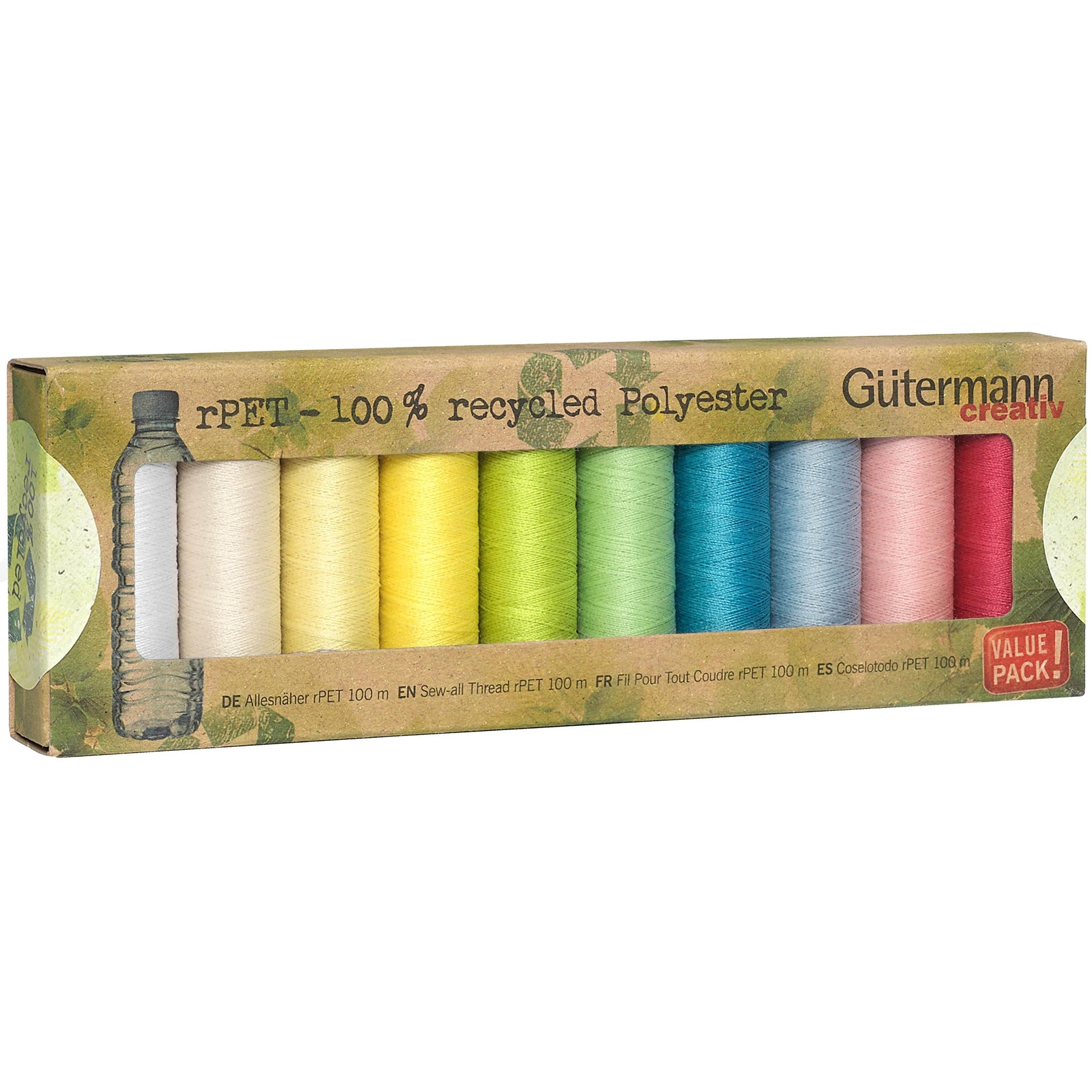 Gütermann Pastel rPET Polyester Sew-All Thread Set, 10ct.