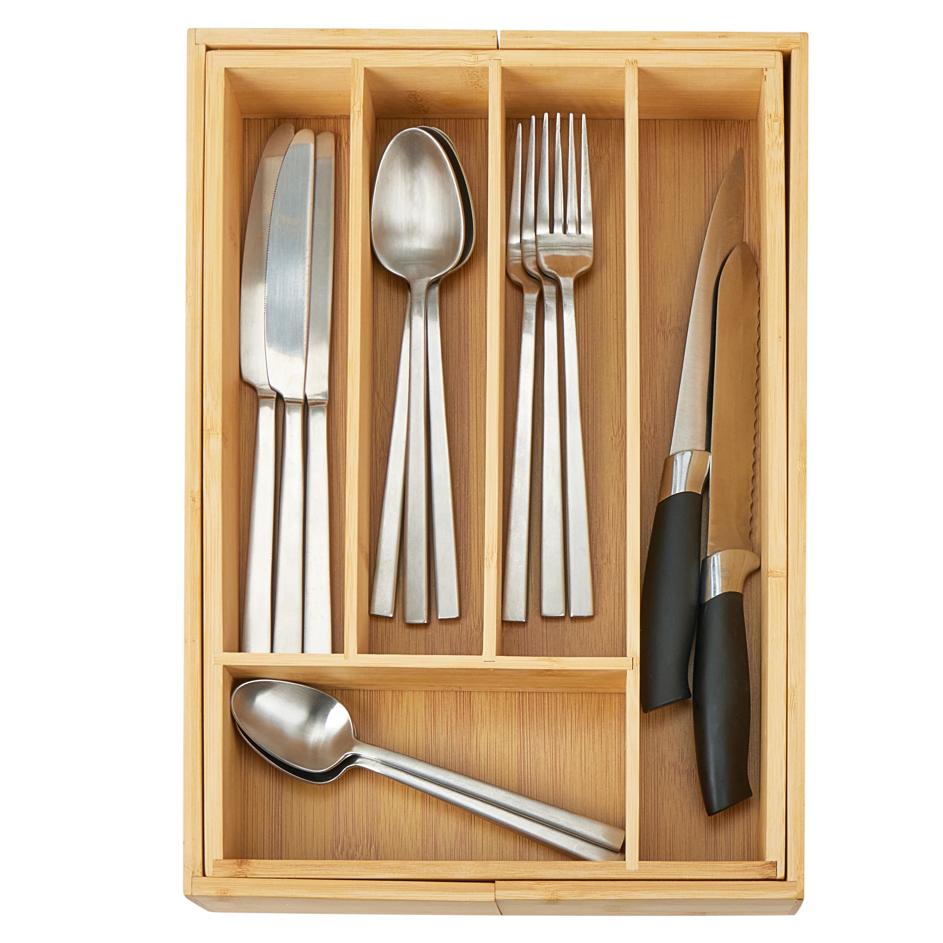 Kitchen Details Bamboo Expandable Cutlery Tray