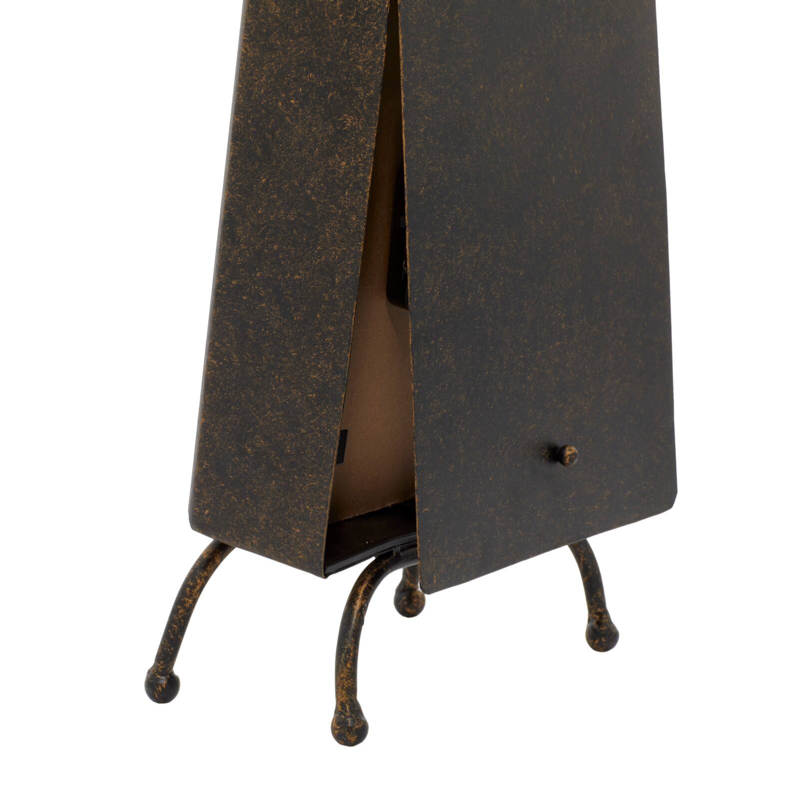 Brass Metal Rustic Clock, 14" x 8" x 4"