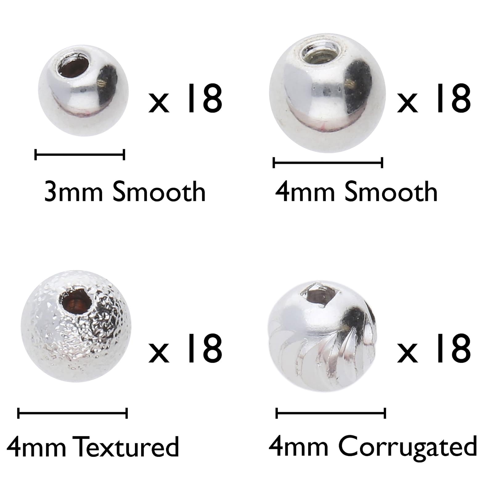The Beadsmith&#xAE; 3-4mm Silver Plated Memory Wire End Caps