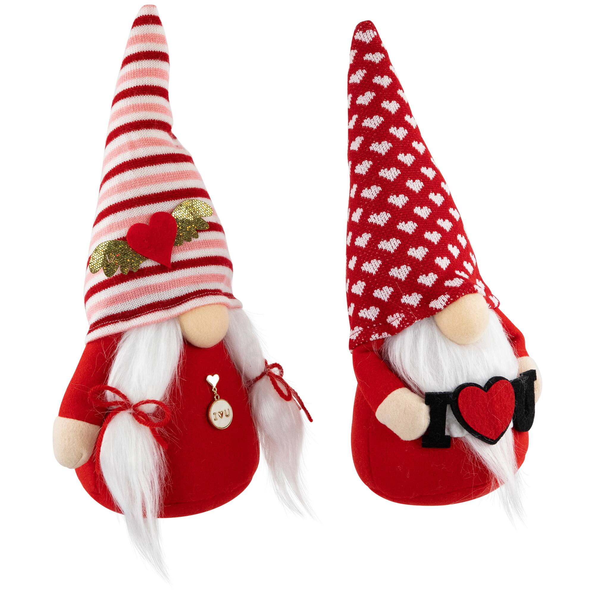 12" Plush I Heart U Valentine's Day Gnomes Set