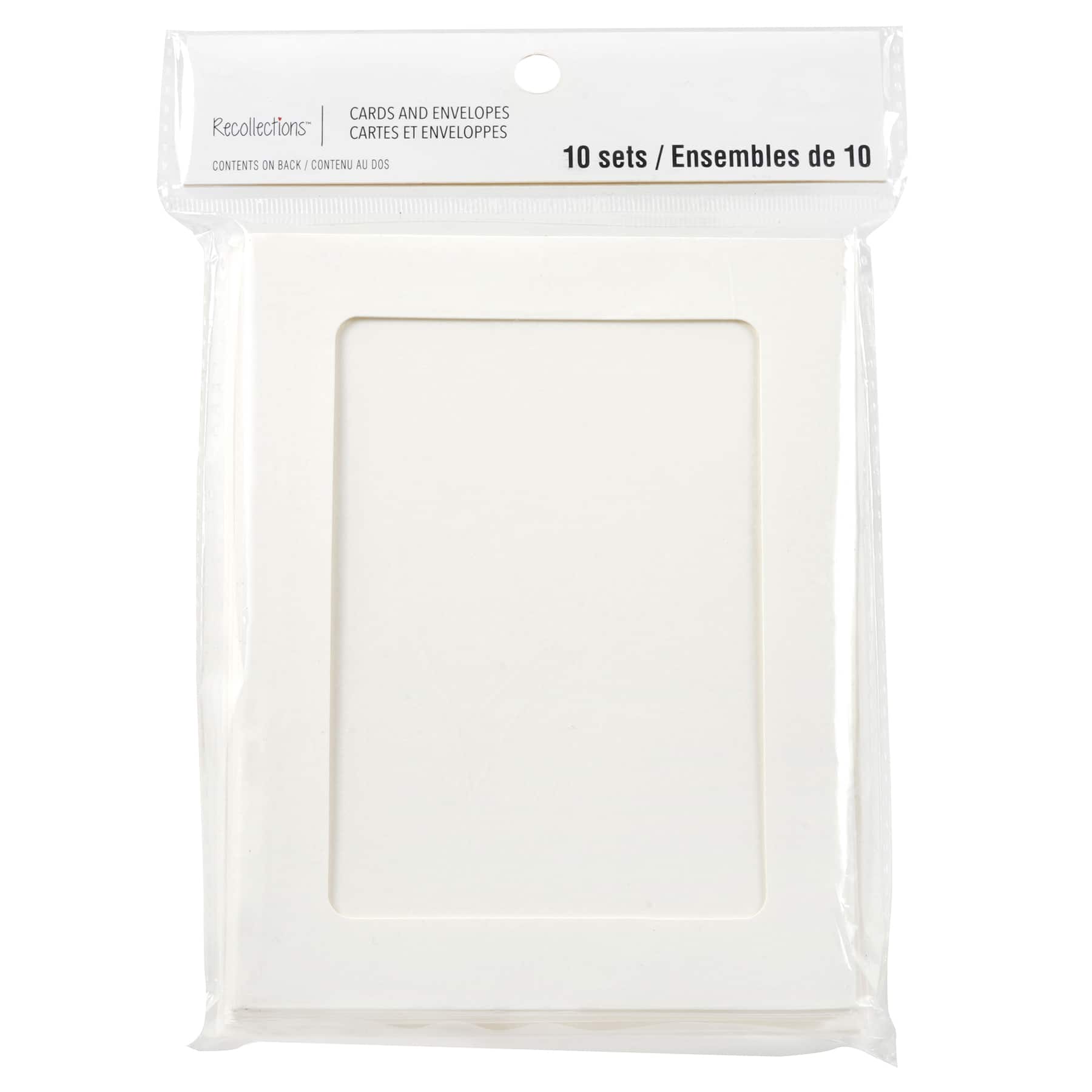 12 Packs: 10 ct. (120 total) 4.25&#x22; x 5.5&#x22; Ivory Frame Cards &#x26; Envelopes by Recollections&#x2122;