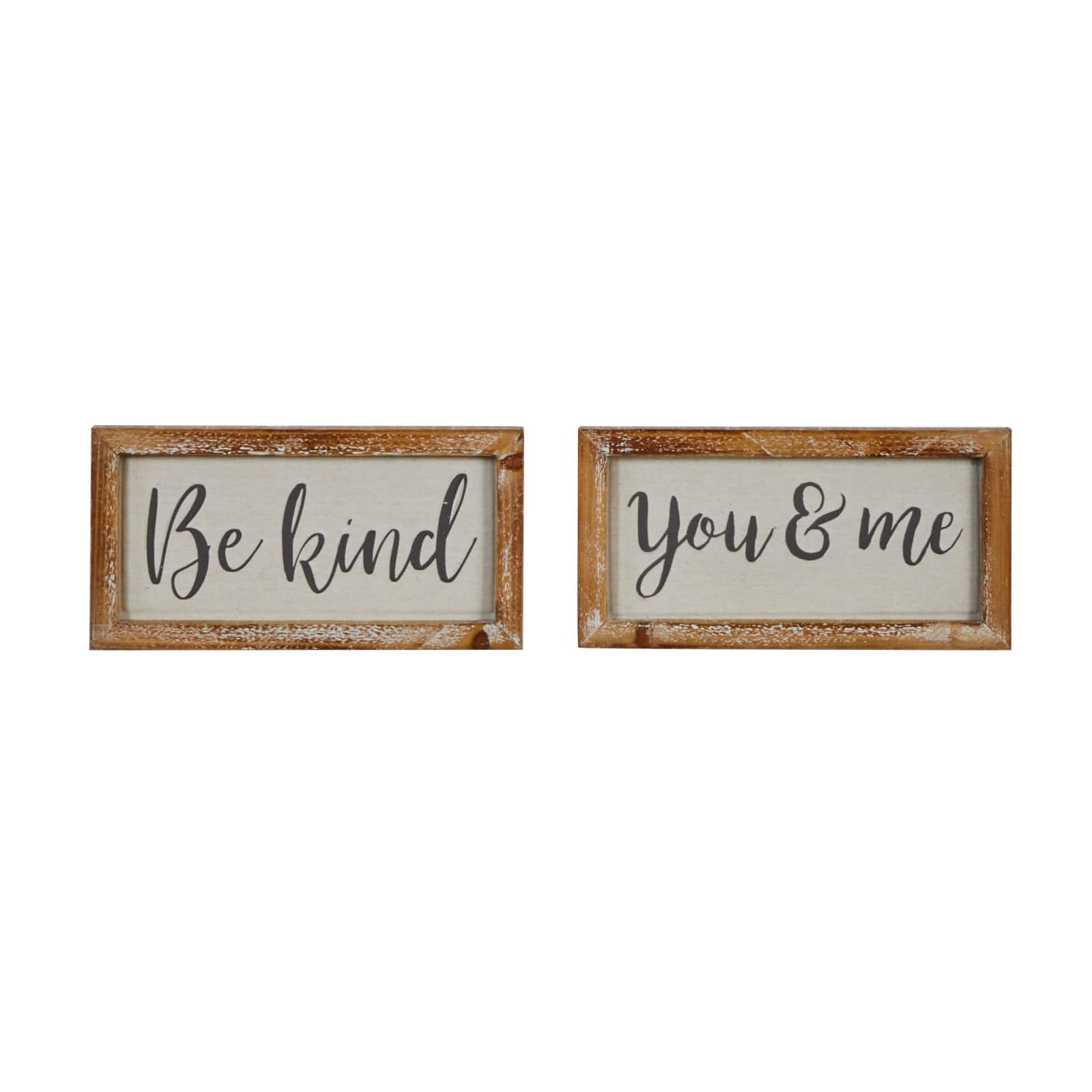 Set of 2 Brown Metal Farmhouse Sign Wall Decor, 12" x 6"