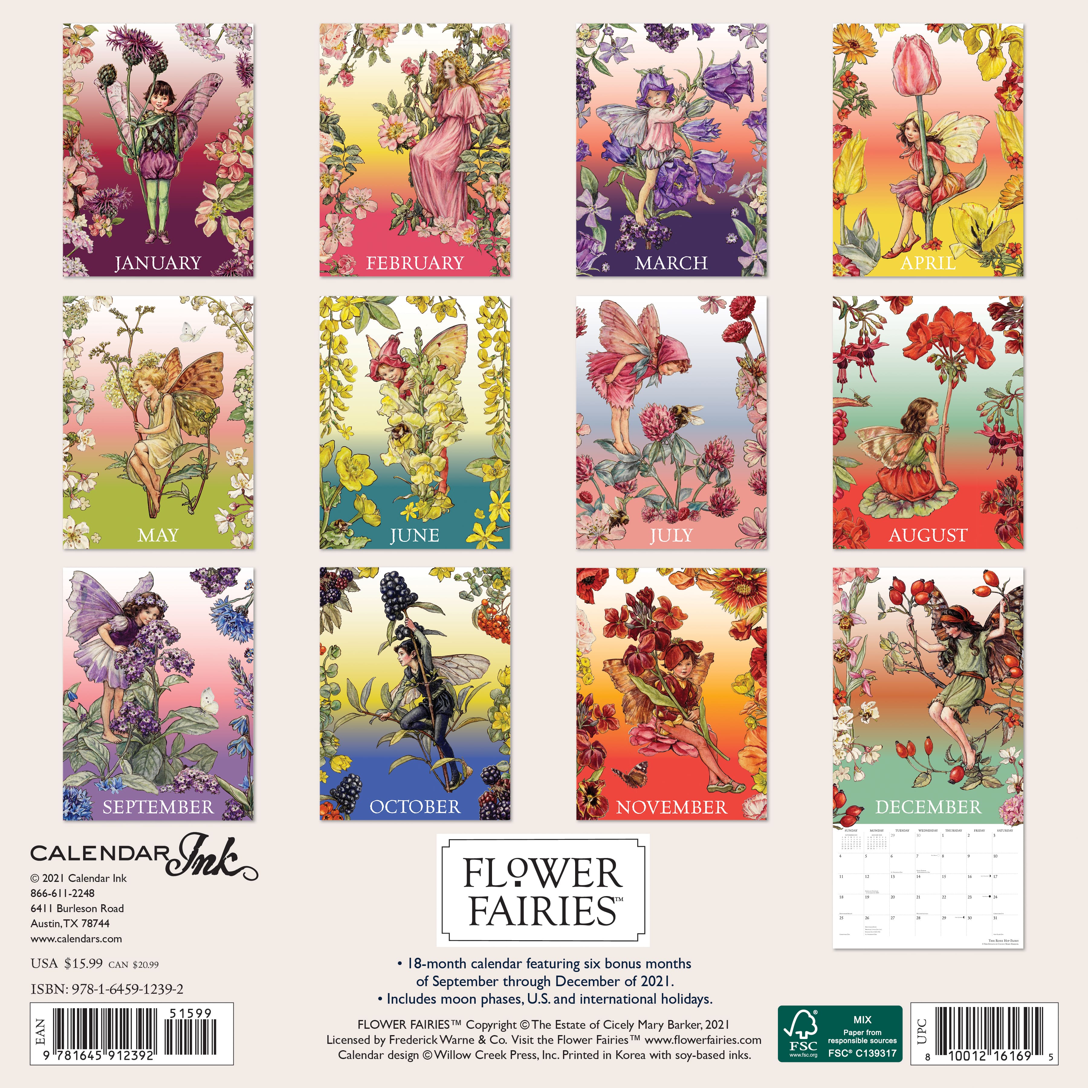 Wall Calendars C22052 Flower Fairies Square Calendar 2022 Portico