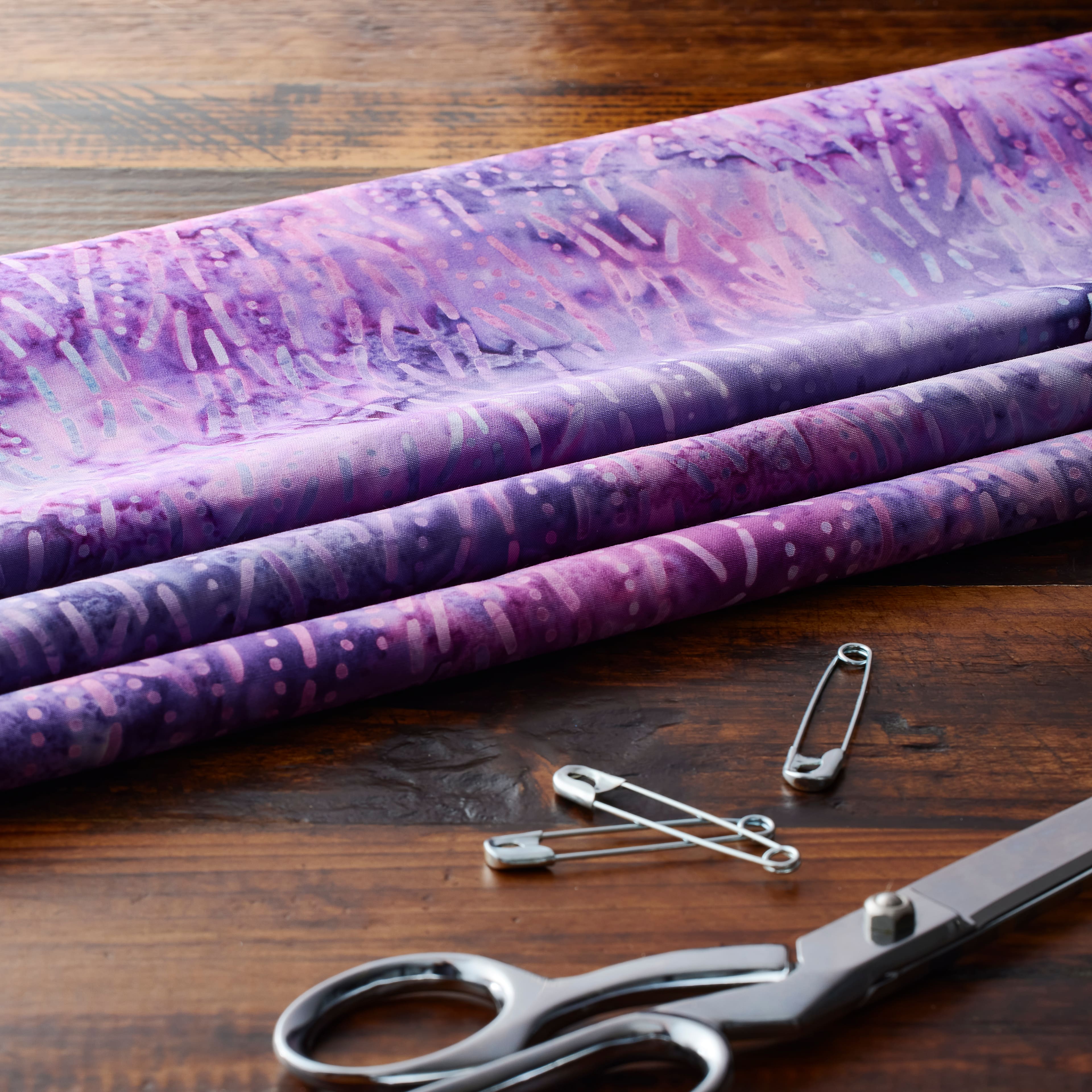 Premium Indonesian Batik Plum &#x26; Lilac Tonal Dot Fabric