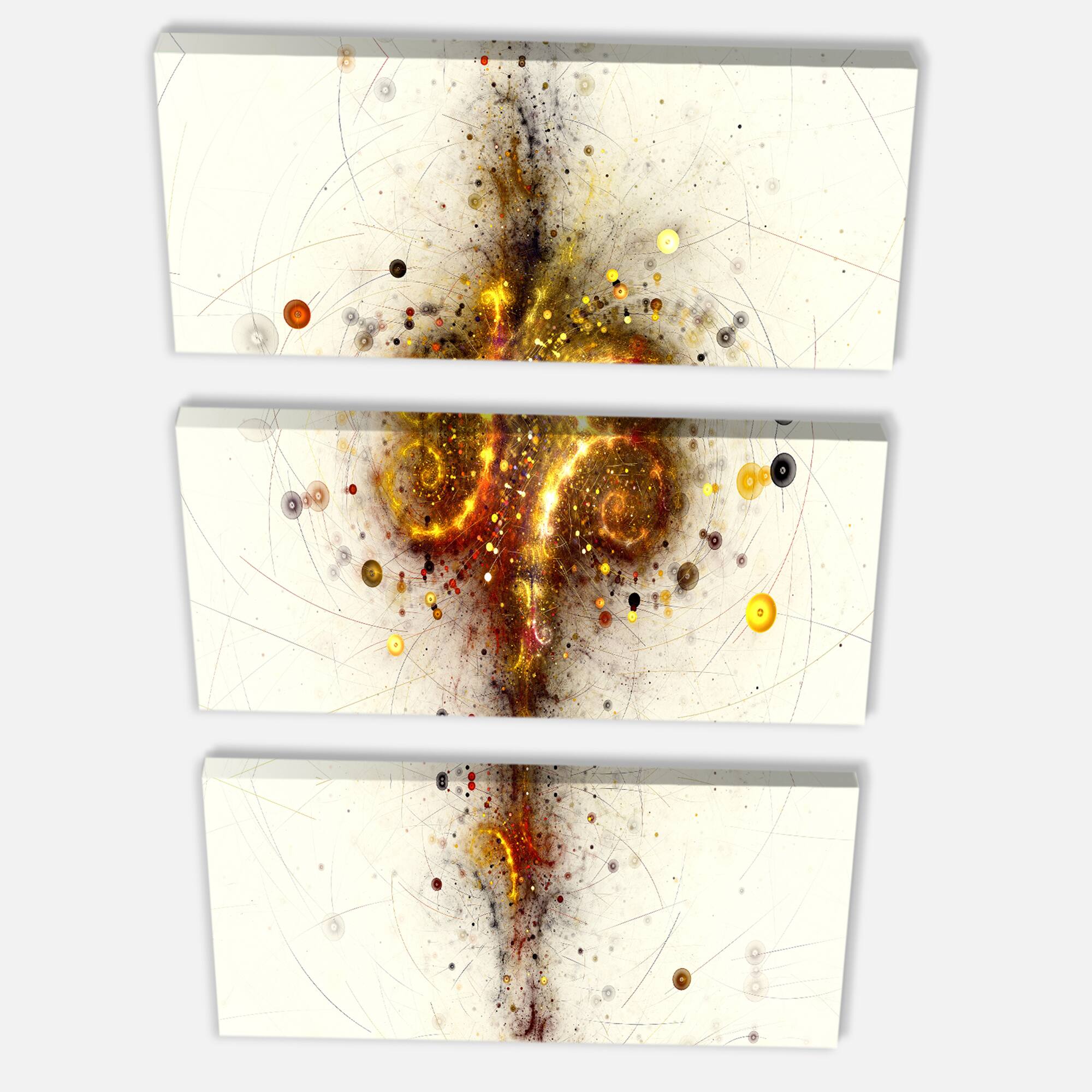 Designart - Dark Yellow Fractal Art Design - Abstract Canvas Wall Art Print