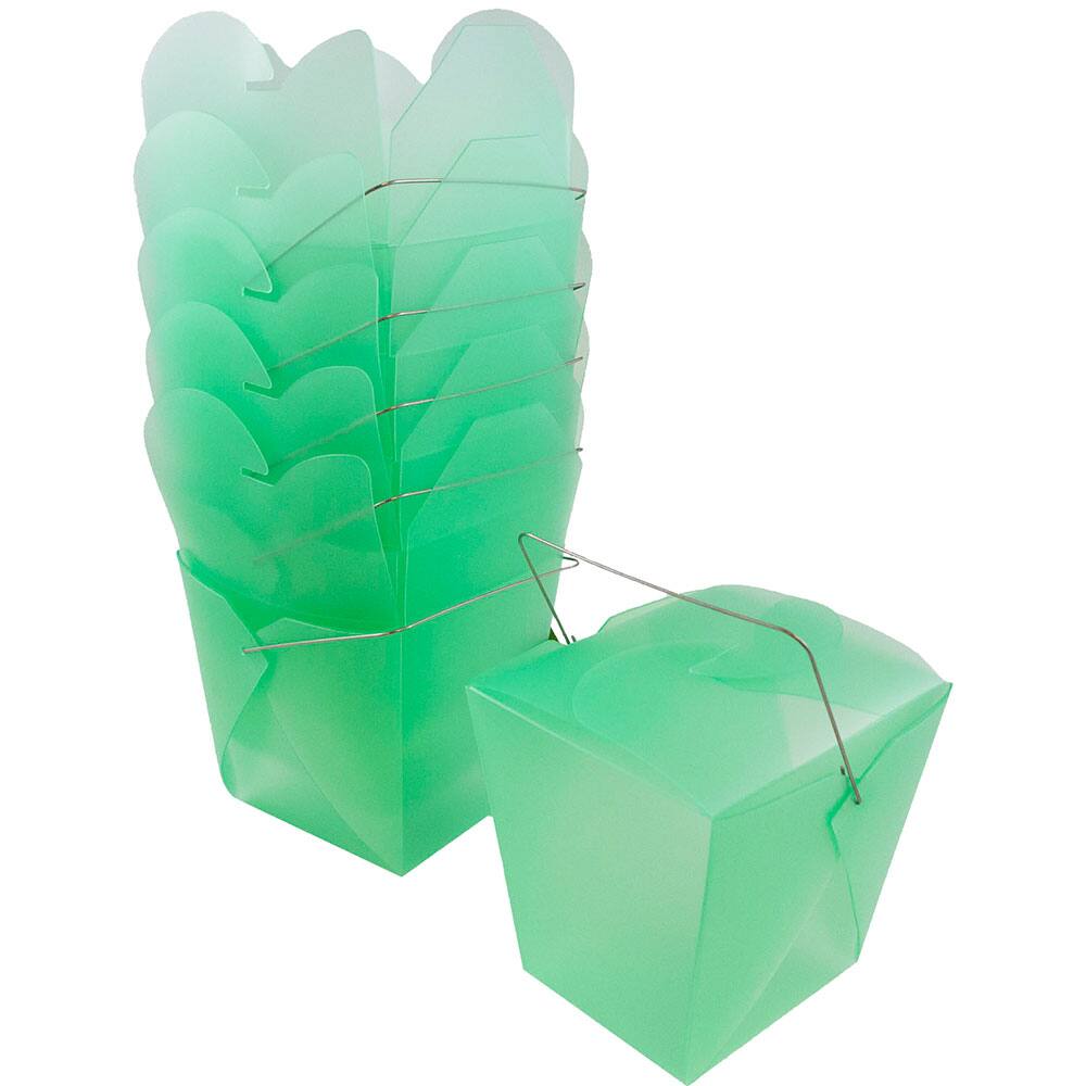 JAM Paper Green Large Plastic Chinese Takeout Container, 6ct.